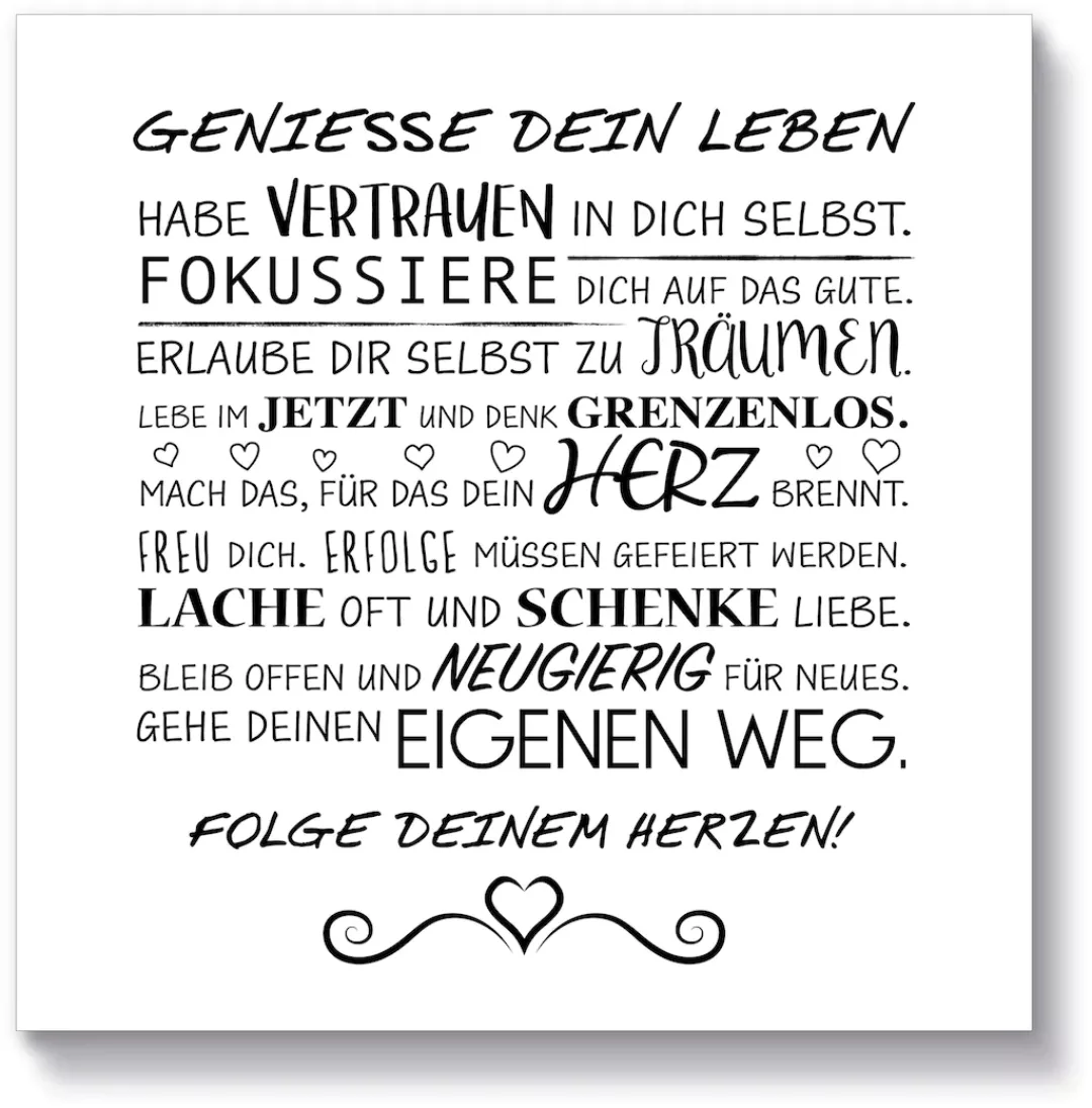 Artland Holzbild "Genieße dein Leben", Sprüche & Texte, (1 St.) günstig online kaufen