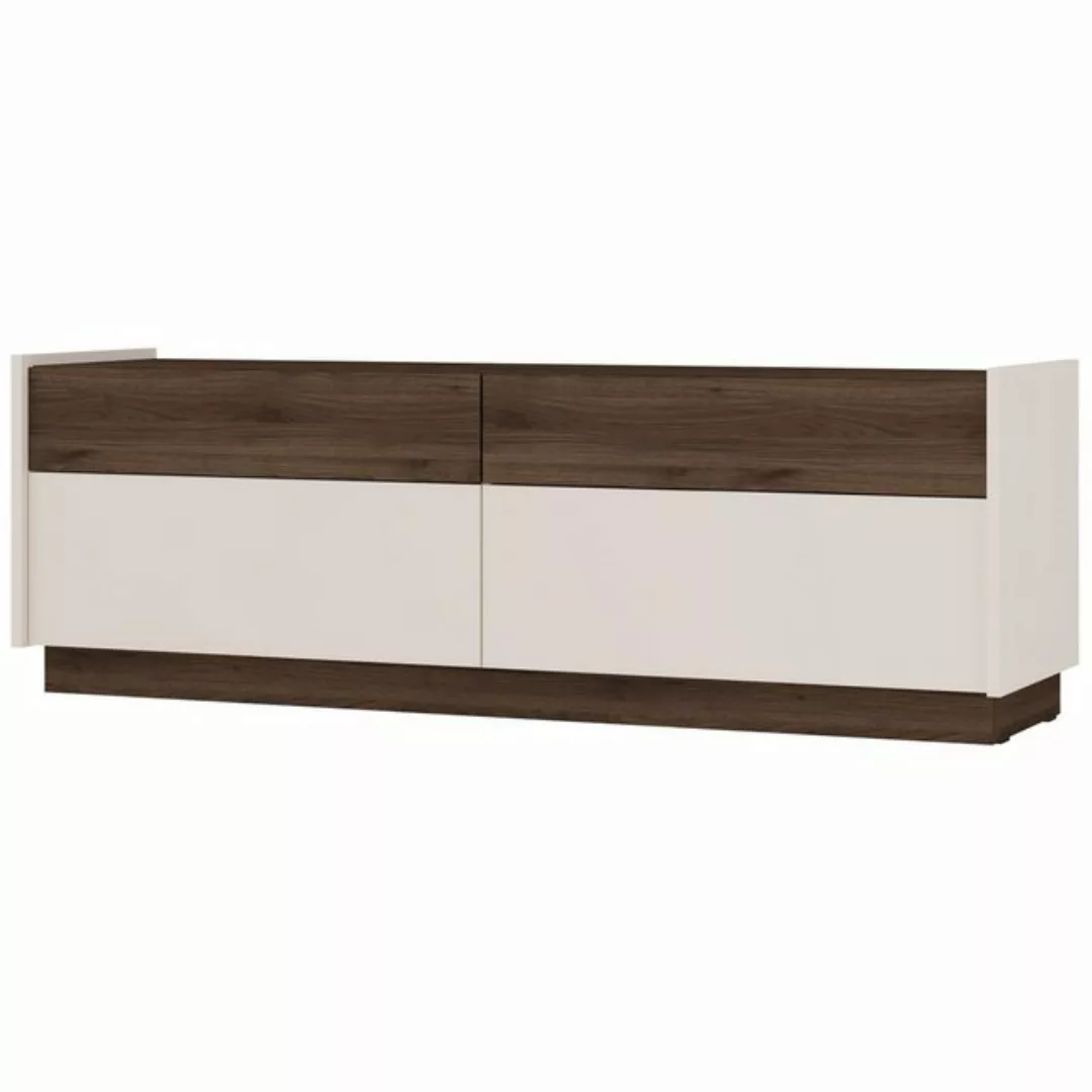 Selsey TV-Schrank KOBBE mit Schubladen, Beige / Holzoptik Nussbaum Okapi günstig online kaufen