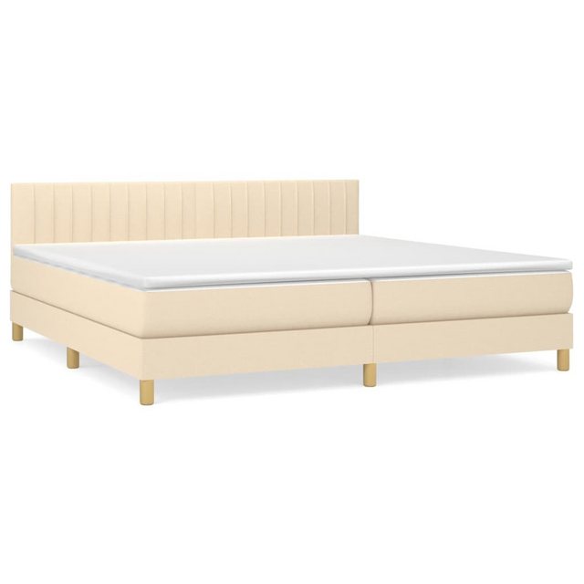 vidaXL Boxspringbett Boxspringbett mit Matratze Creme 200x200 cm Stoff Bett günstig online kaufen