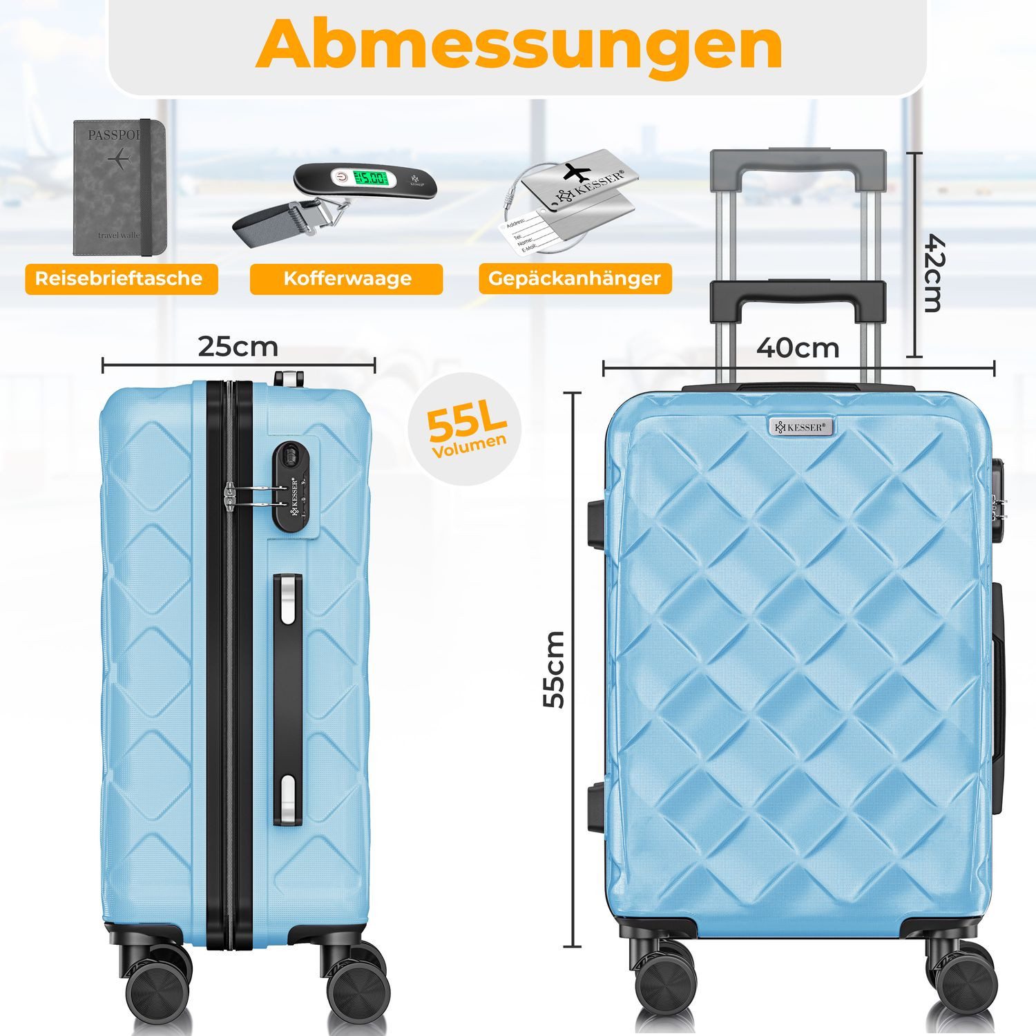 KESSER Hartschalen-Trolley Reisekoffer, 4 Rollen, ABS günstig online kaufen