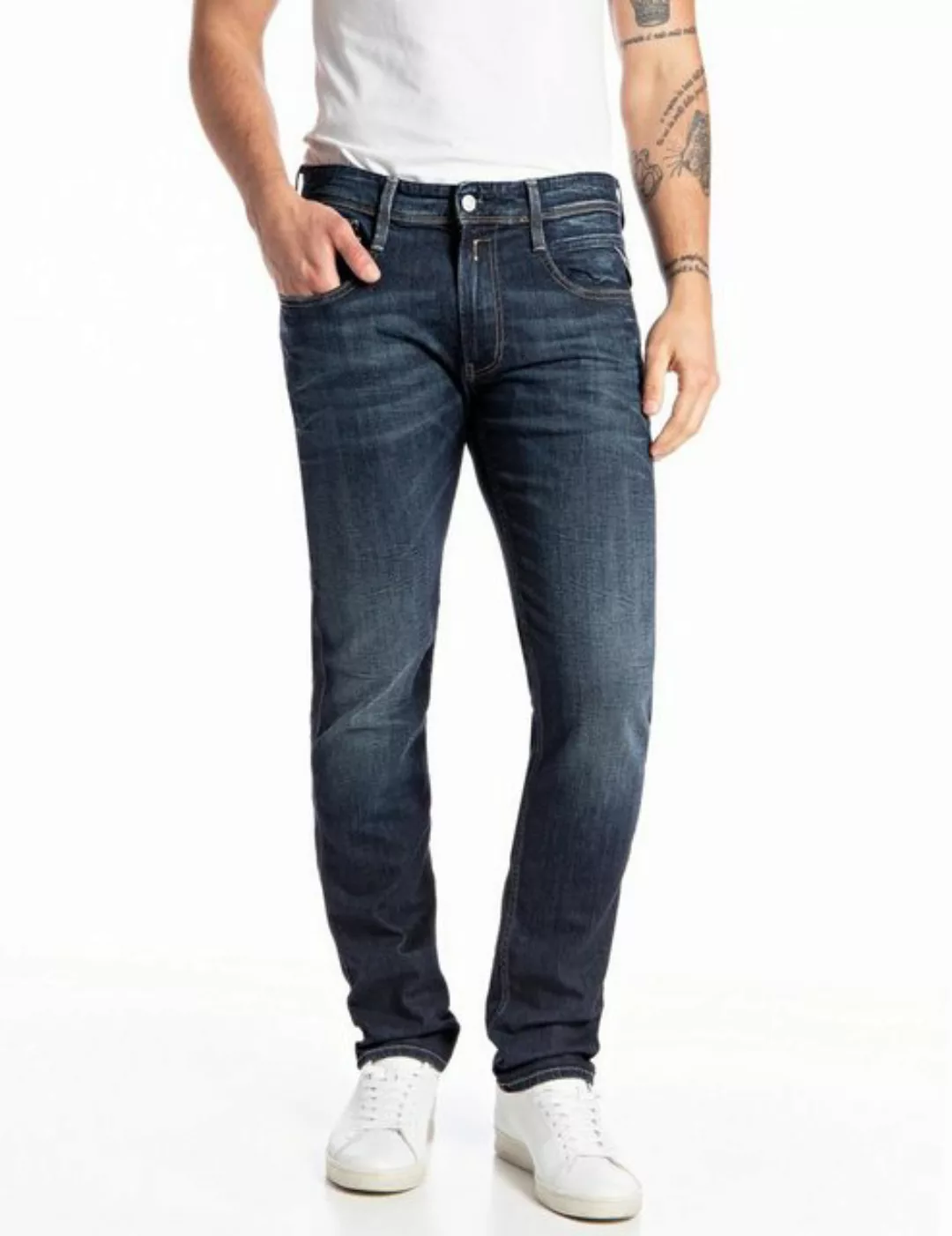 Replay Herren Jeans ANBASS - Slim Fit - Blau - Dark Blue Denim günstig online kaufen