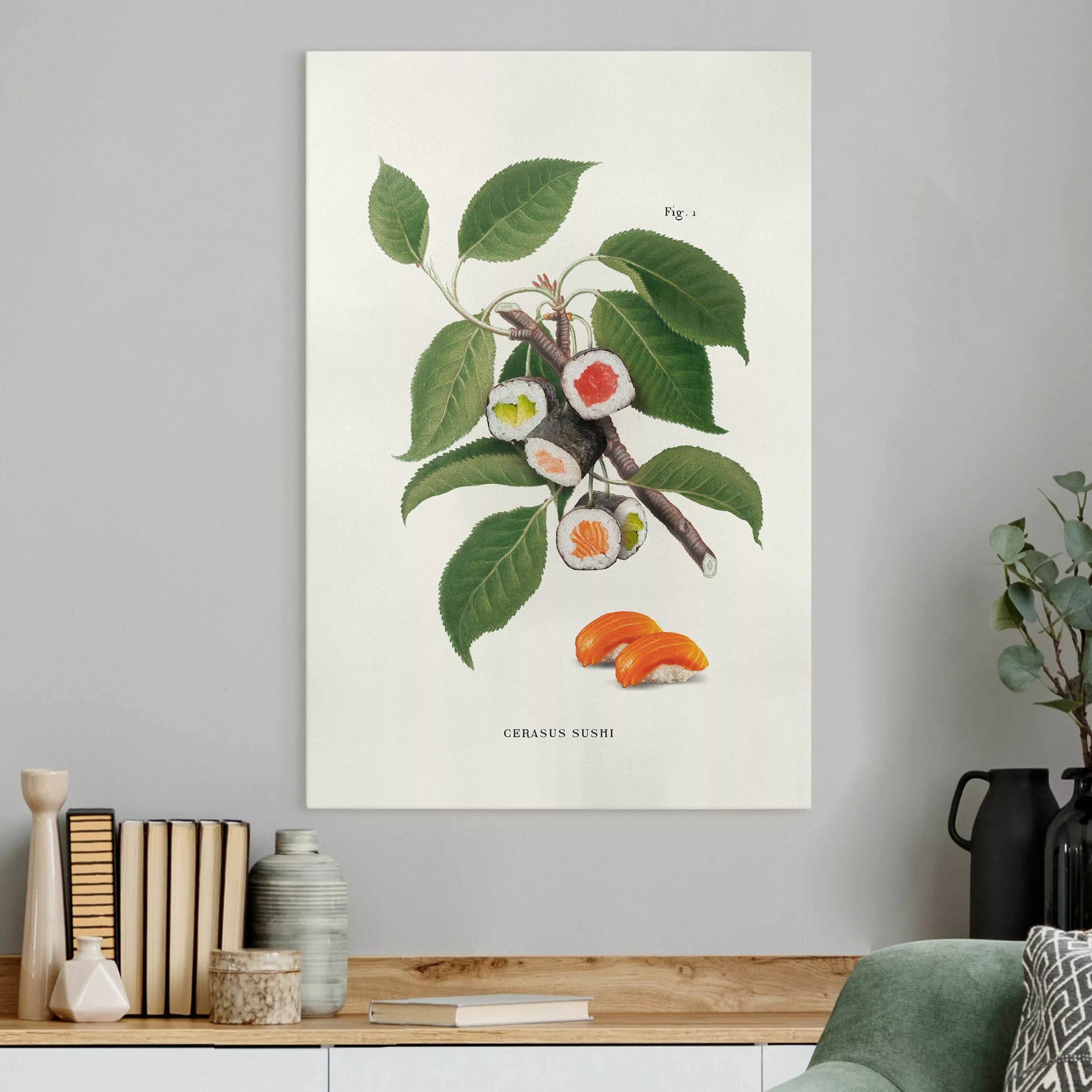Leinwandbild Vintage Pflanze - Sushi günstig online kaufen
