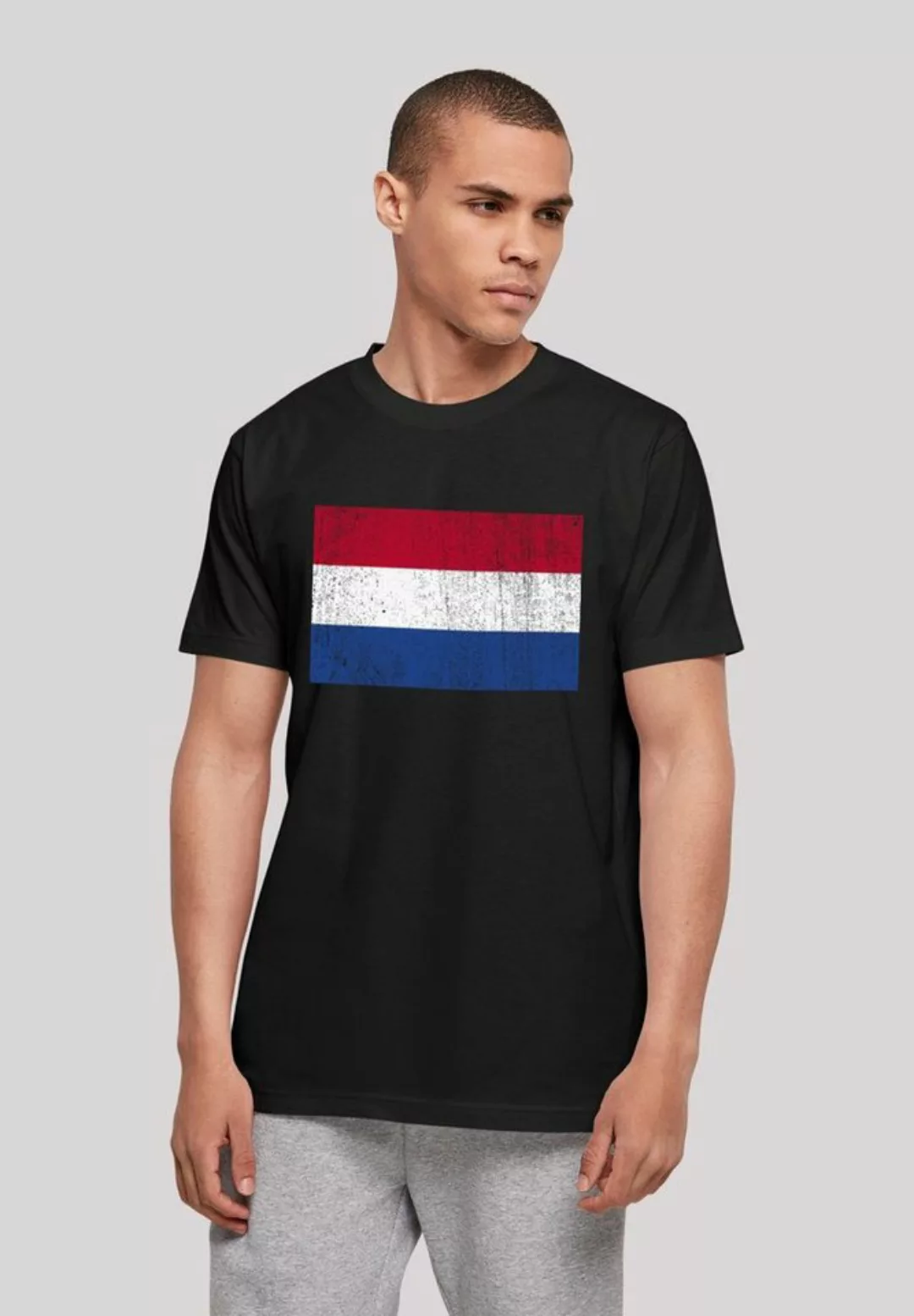 F4NT4STIC T-Shirt "Niederlande Holland Flagge distressed", Print günstig online kaufen