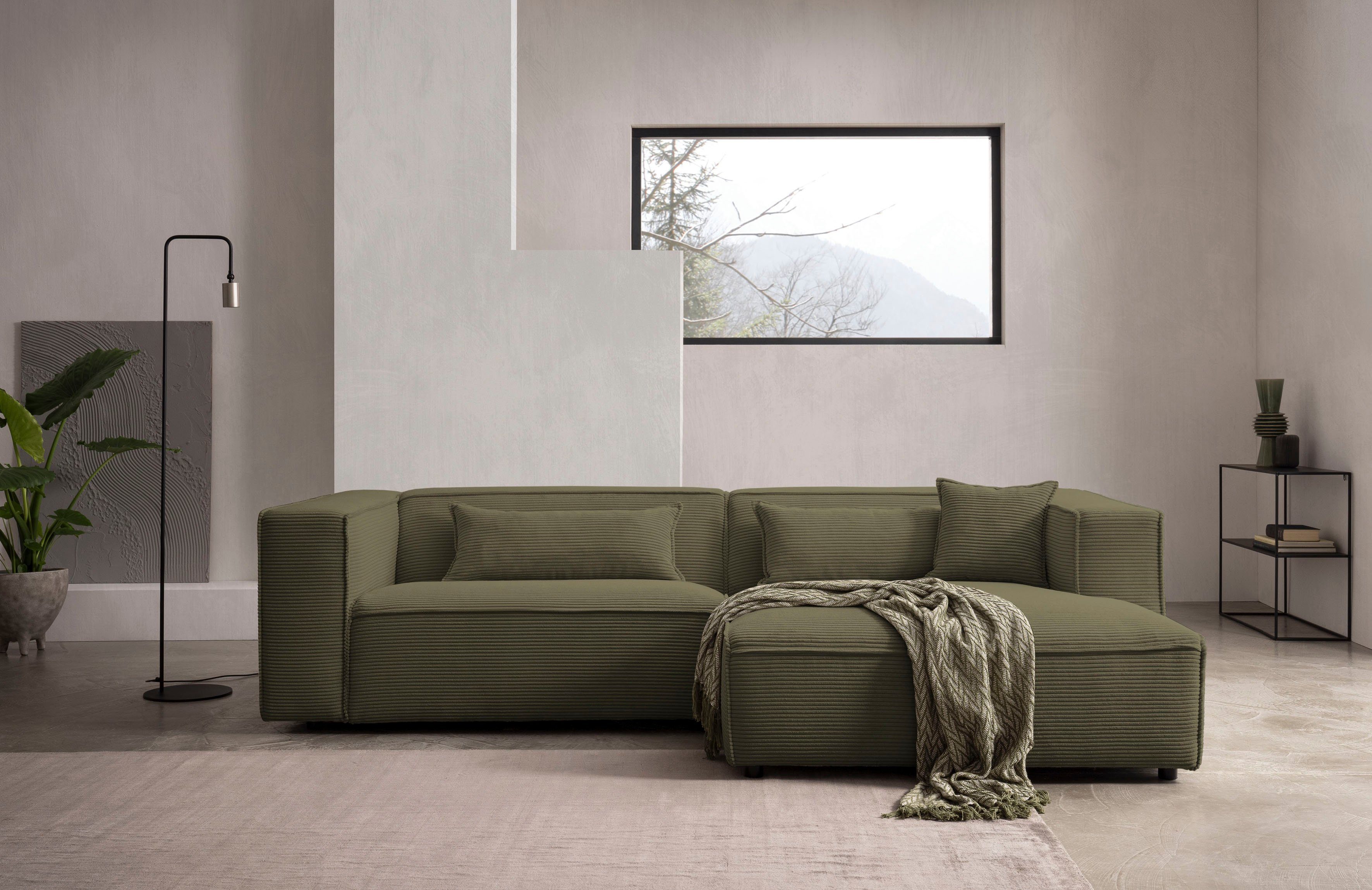 LeGer Home by Lena Gercke Ecksofa "PIARA mit Kedernaht in Cord oder Leineno günstig online kaufen