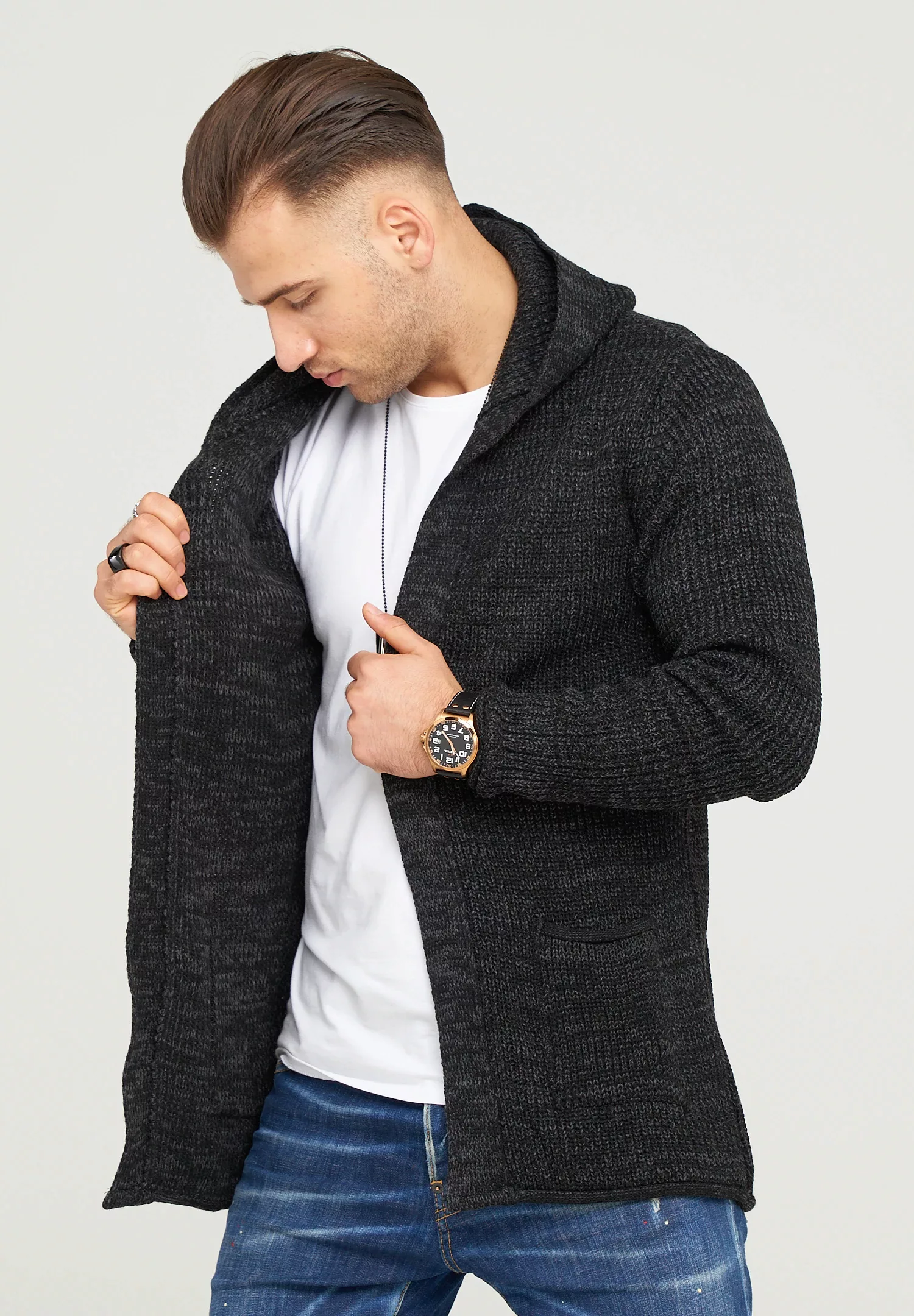 behype Strickjacke "NELIAN", im Grobstrick-Stil günstig online kaufen