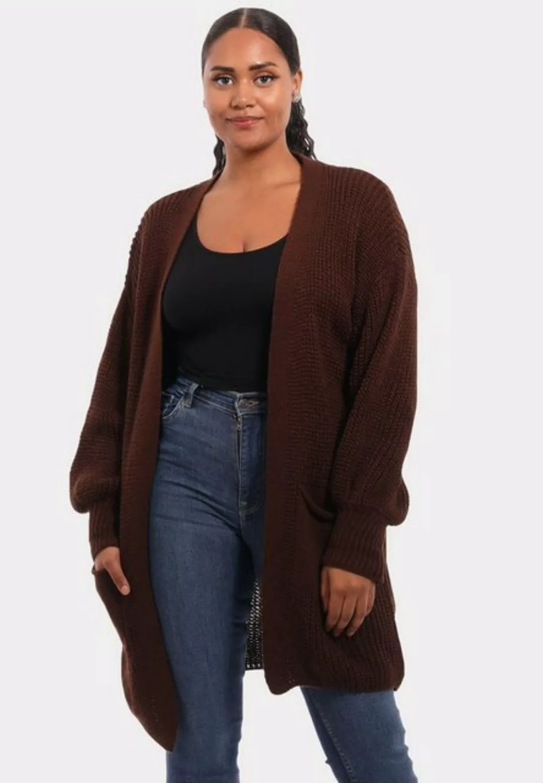 YC Fashion & Style Cardigan One Size Strick-Cardigan mit Taschen in Unifarb günstig online kaufen