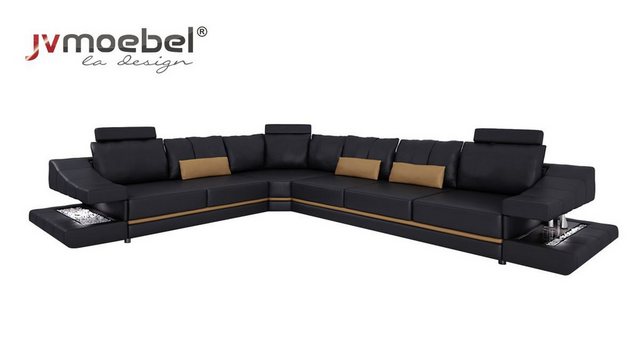 Xlmoebel Ecksofa Neues schwarzes Ecksofa für das Wohnzimmer in L-Form aus T günstig online kaufen