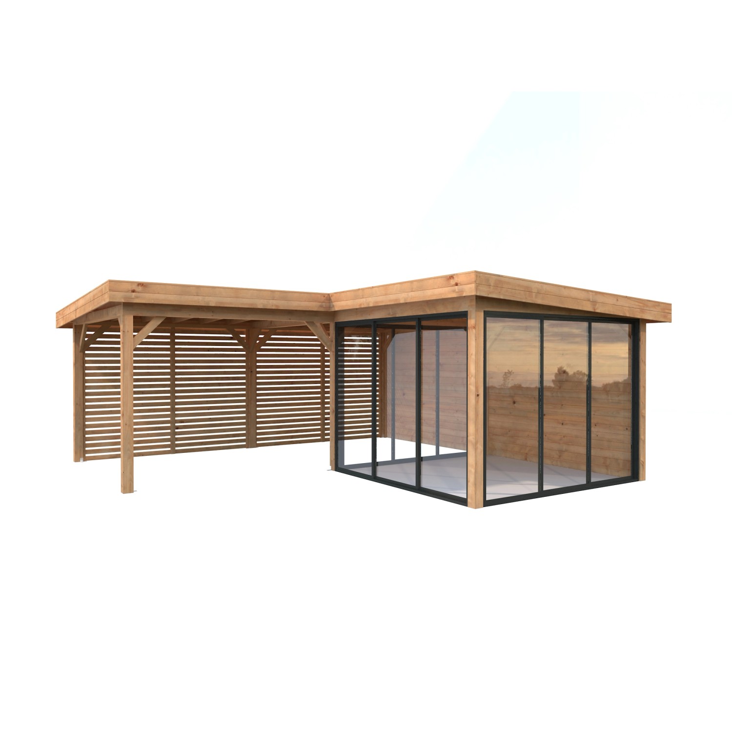 Palmako Pavillon Lenna Set 411 Slide Braun Tauchgrundiert 588 cm x 588 cm F günstig online kaufen