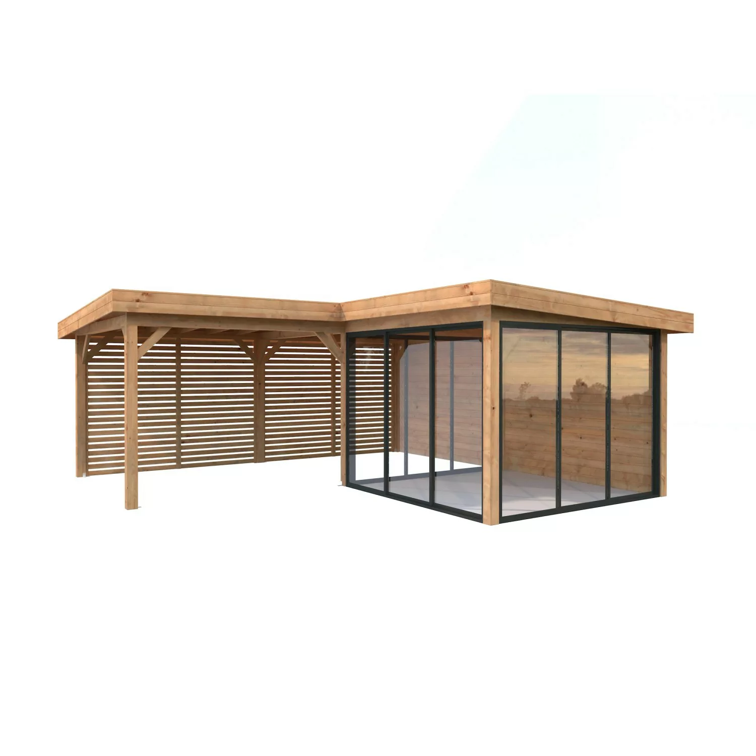 Palmako Pavillon Lenna Set 411 Slide Braun Tauchgrundiert 588 cm x 588 cm F günstig online kaufen