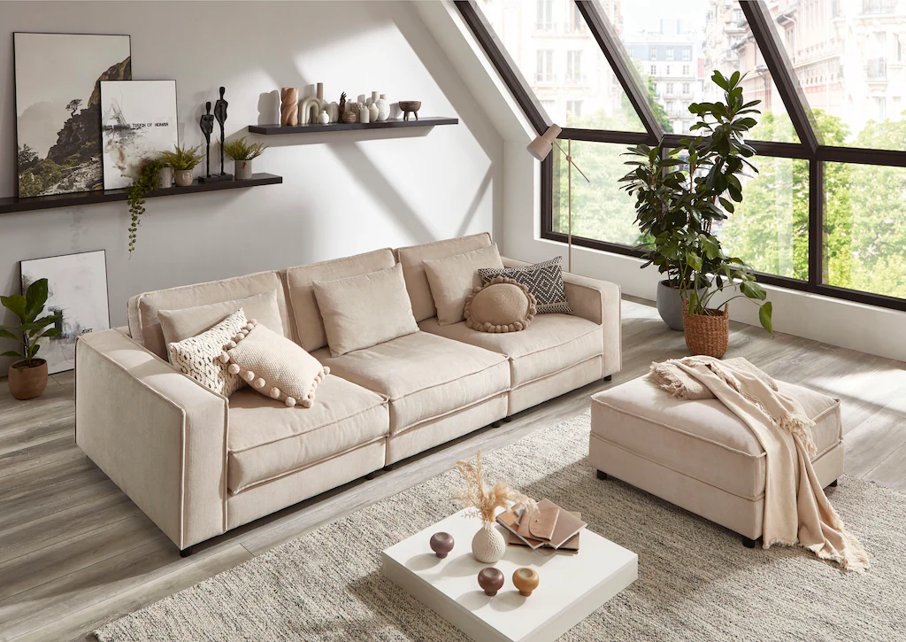 ATLANTIC home collection 3-Sitzer Valan, XXL-Sitzfläche, mit Cord-Bezug, fr günstig online kaufen