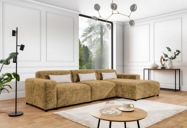 Luxusbetten24 Sofa Designer Sofa Napoli Maxi, mit geflochtene Stoffstruktur günstig online kaufen