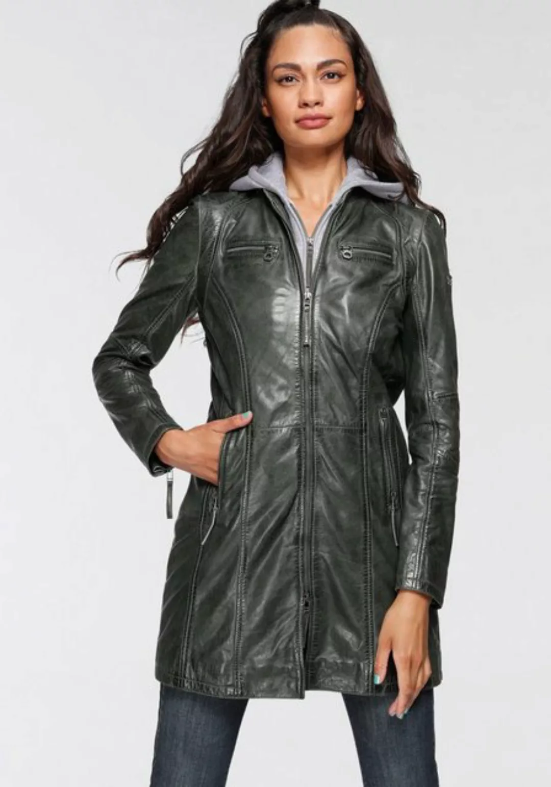 Mauritius Ledermantel Bente 2-in-1-Lederjacke mit abnehmbarem Kapuzen-Inlay günstig online kaufen