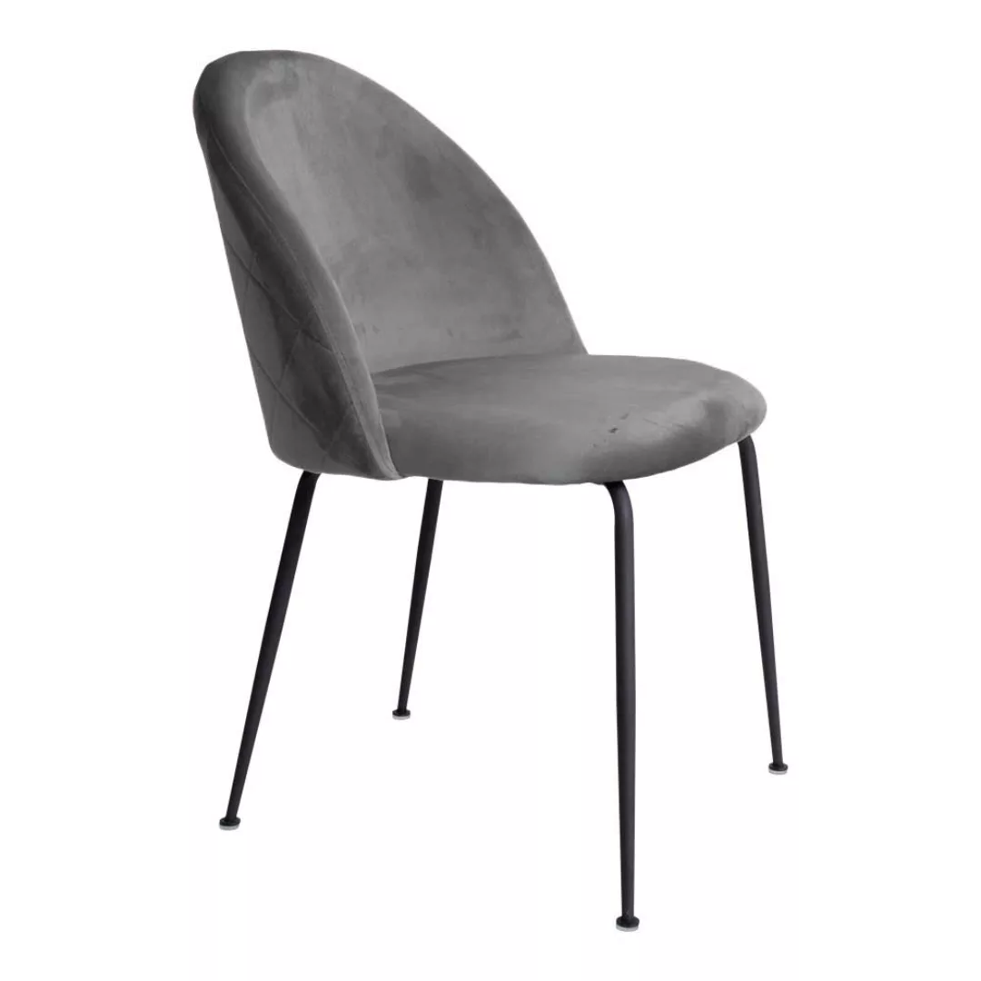 Esszimmerstühle in Grau Samt Metallgestell (2er Set) günstig online kaufen
