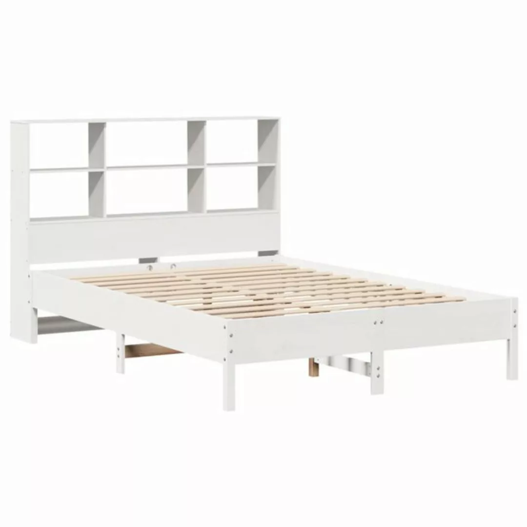 vidaXL Bett Massivholzbett mit Regal ohne Matratze Weiß 120x190 cm Kiefer günstig online kaufen