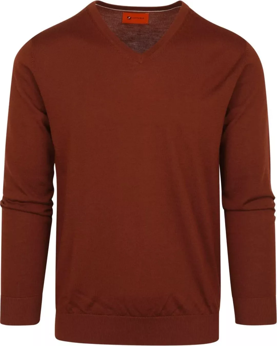 Suitable Pullover V-Neck Merino Brique - Größe XXL günstig online kaufen