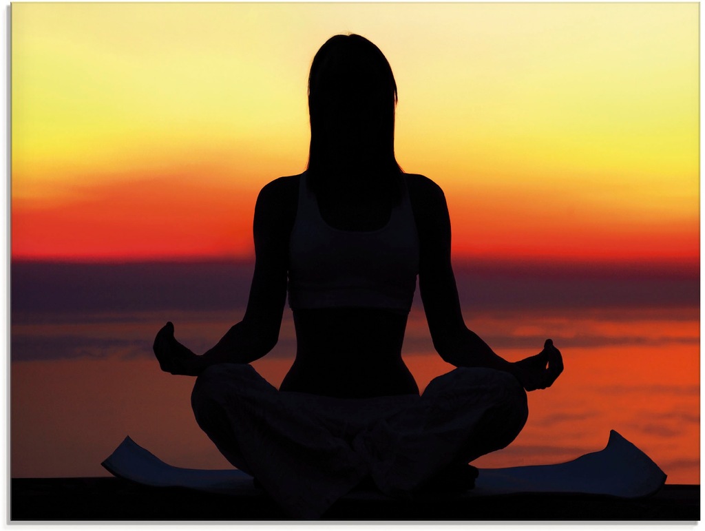 Artland Glasbild »Yoga im Sonnenuntergang«, Spa, (1 St.), in verschiedenen günstig online kaufen