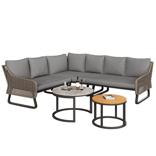 MODFU Sofa Outdoor Garten-Lounge-Set,mit verzinktem Eisengestell, Gartenmöb günstig online kaufen