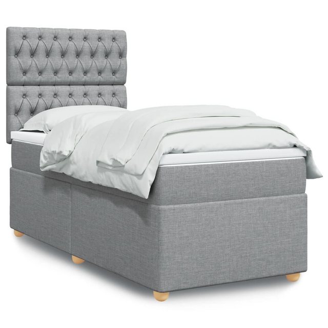 vidaXL Boxspringbett mit Matratze Hellgrau 80x200 cm Stoff2097802 günstig online kaufen