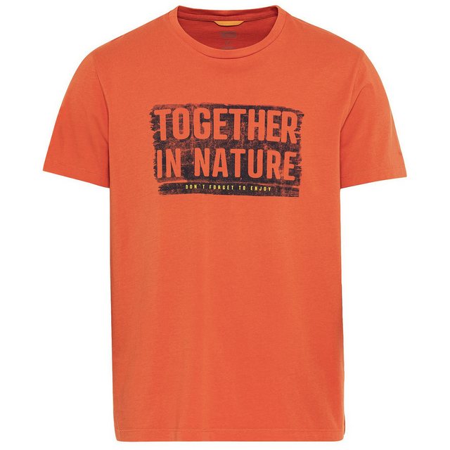 camel active Rundhalsshirt Camel Active T-Shirt Übergröße orange Frontprint günstig online kaufen