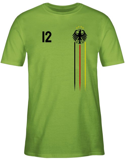 Shirtracer T-Shirt 12 Mann Deutschland, Adler Germany Schwarz Rot Gold, Bun günstig online kaufen