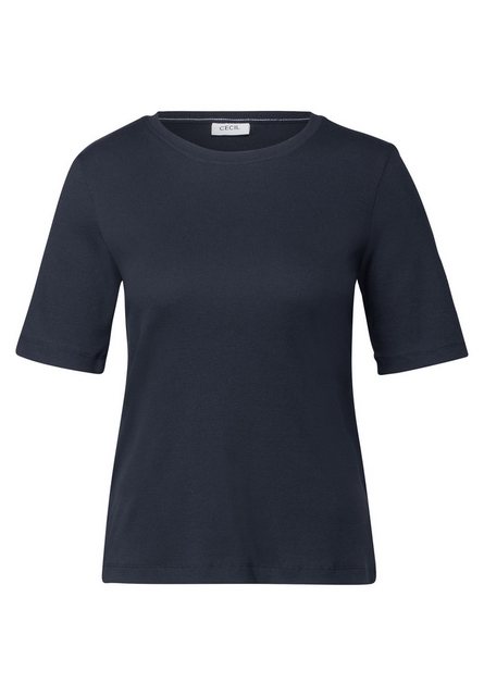 Cecil T-Shirt Basic Rippstruktur T-Shirt (1-tlg) günstig online kaufen