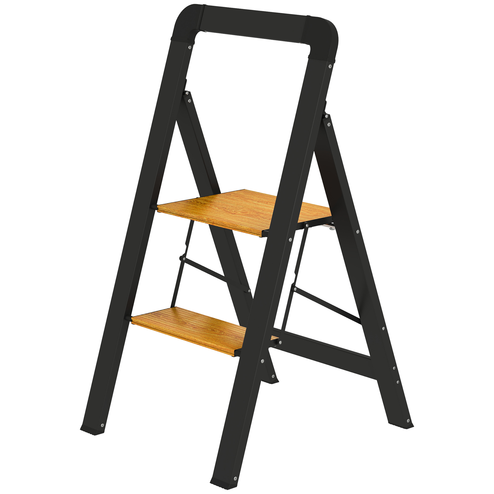 HOMCOM Trittleiter Klapptritt mit 2 Stufen Stehleiter mit Griff, rutschfest günstig online kaufen
