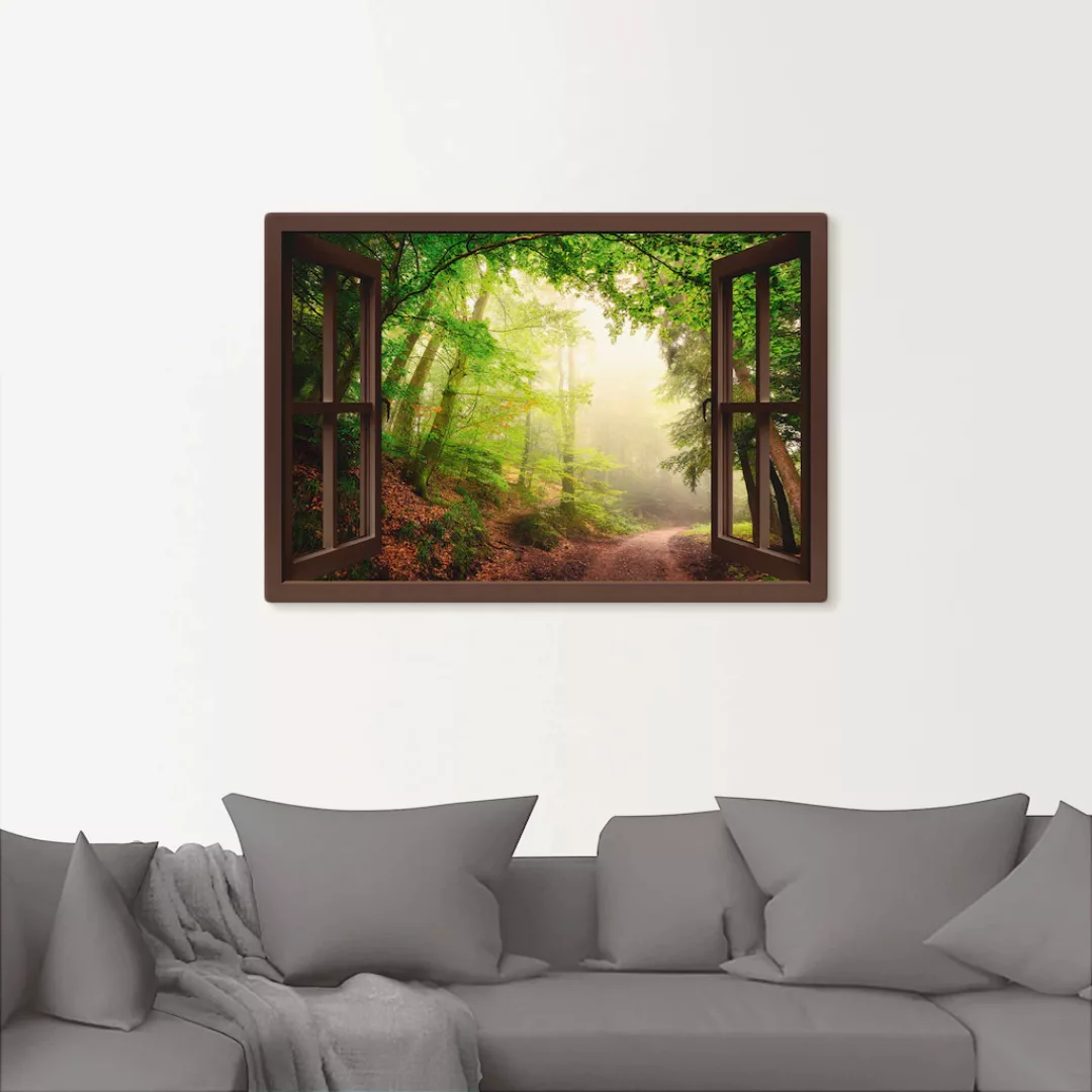 Artland Leinwandbild »Torbögen durch Bäume, braun«, Wald, (1 St.), auf Keil günstig online kaufen