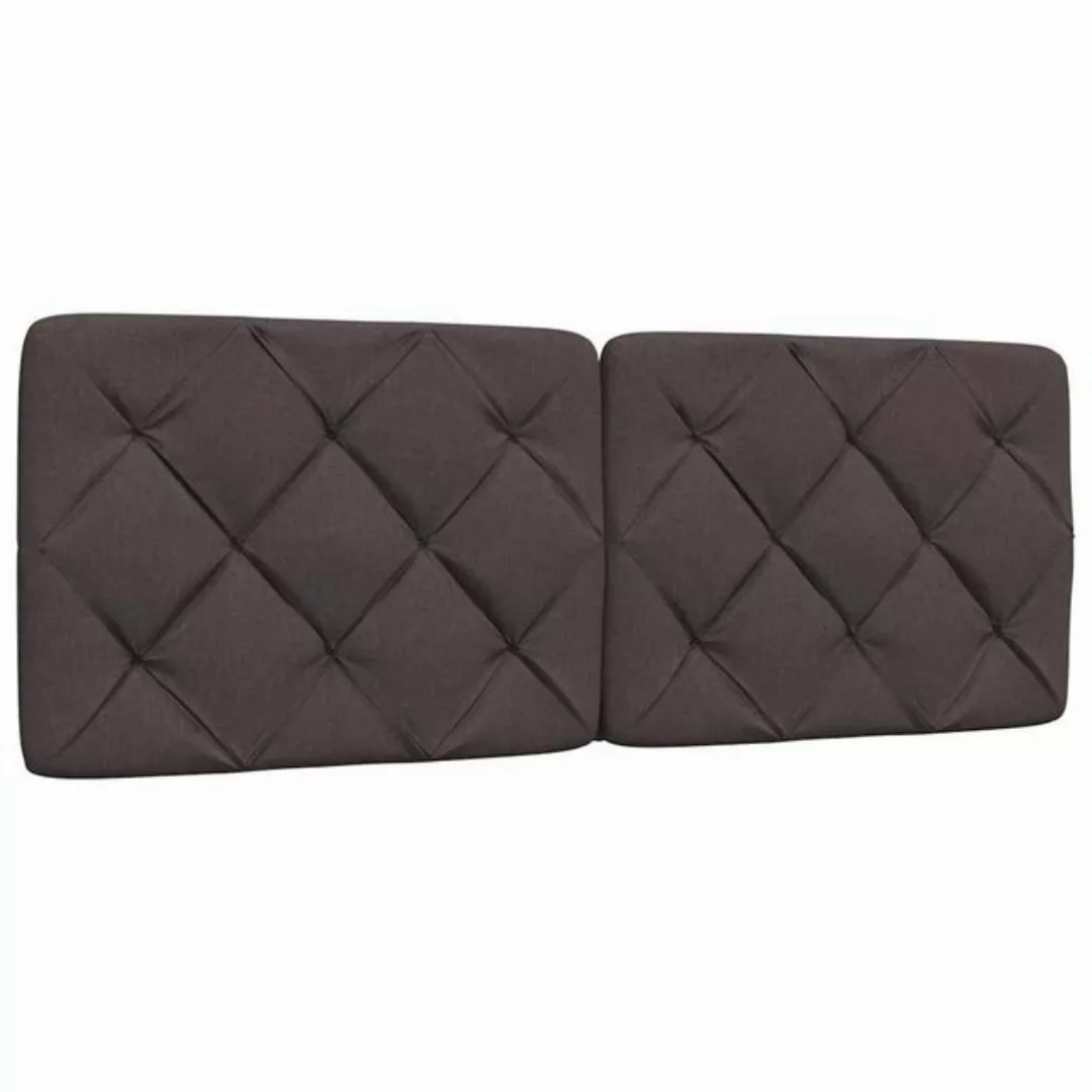 vidaXL Bett, Kopfteil-Kissen Dunkelbraun 140 cm Stoff günstig online kaufen