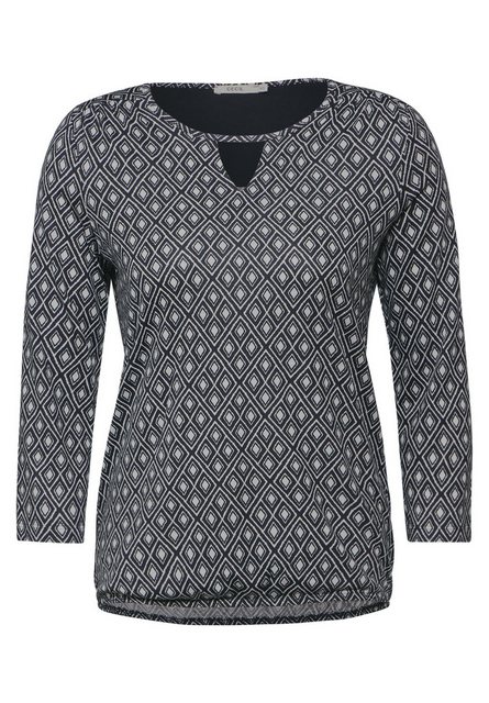 Cecil 3/4-Arm-Shirt mit Cut Out und Allover-Print günstig online kaufen