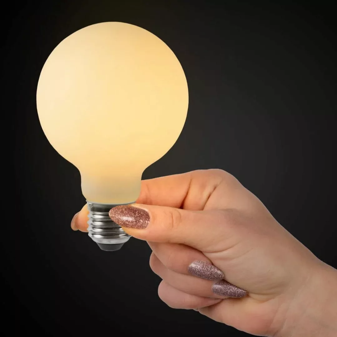 LED Leuchtmittel E27 Globe - G80 in Beige 5W 500lm 4er-Pack günstig online kaufen