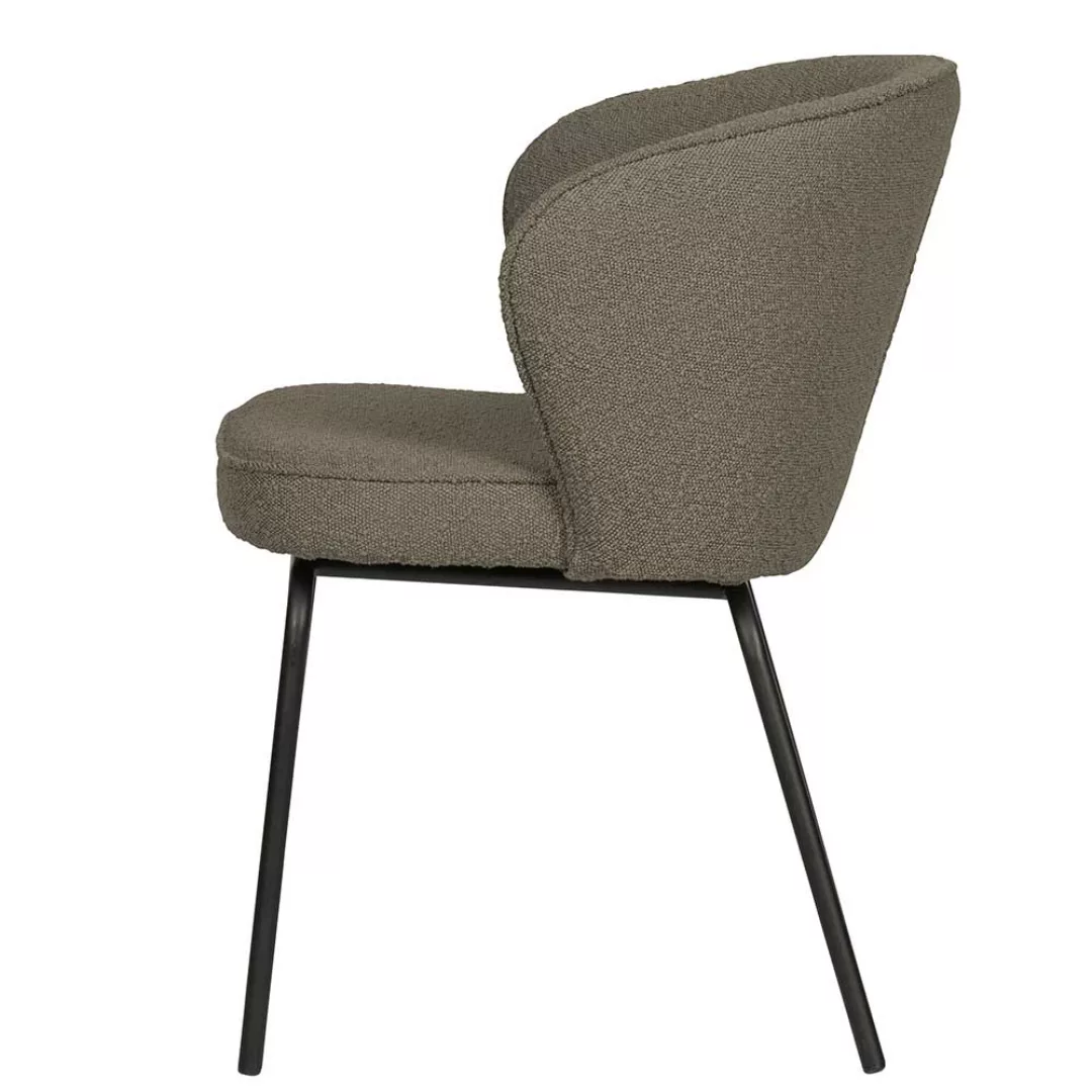 Esstisch Stühle in Hellbraun Boucle Stoff modern (2er Set) günstig online kaufen