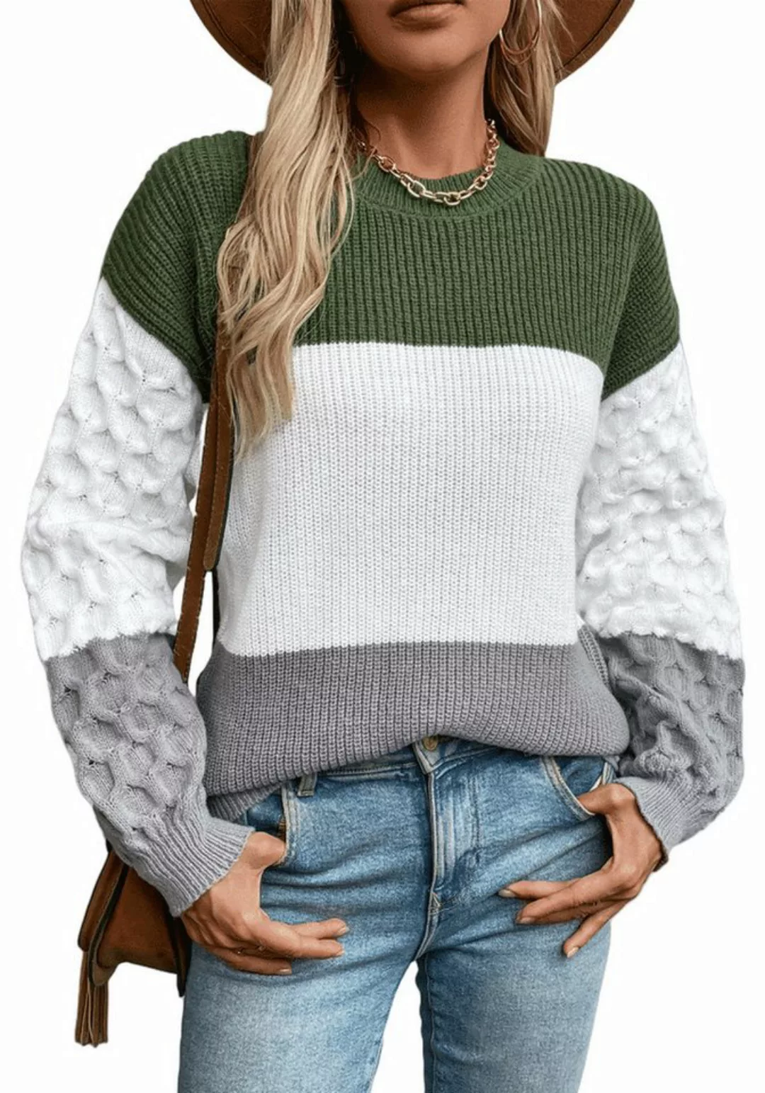 Nebelmeer Strickpullover Damenmode Lässiges Freizeit All-Match Strickpullov günstig online kaufen