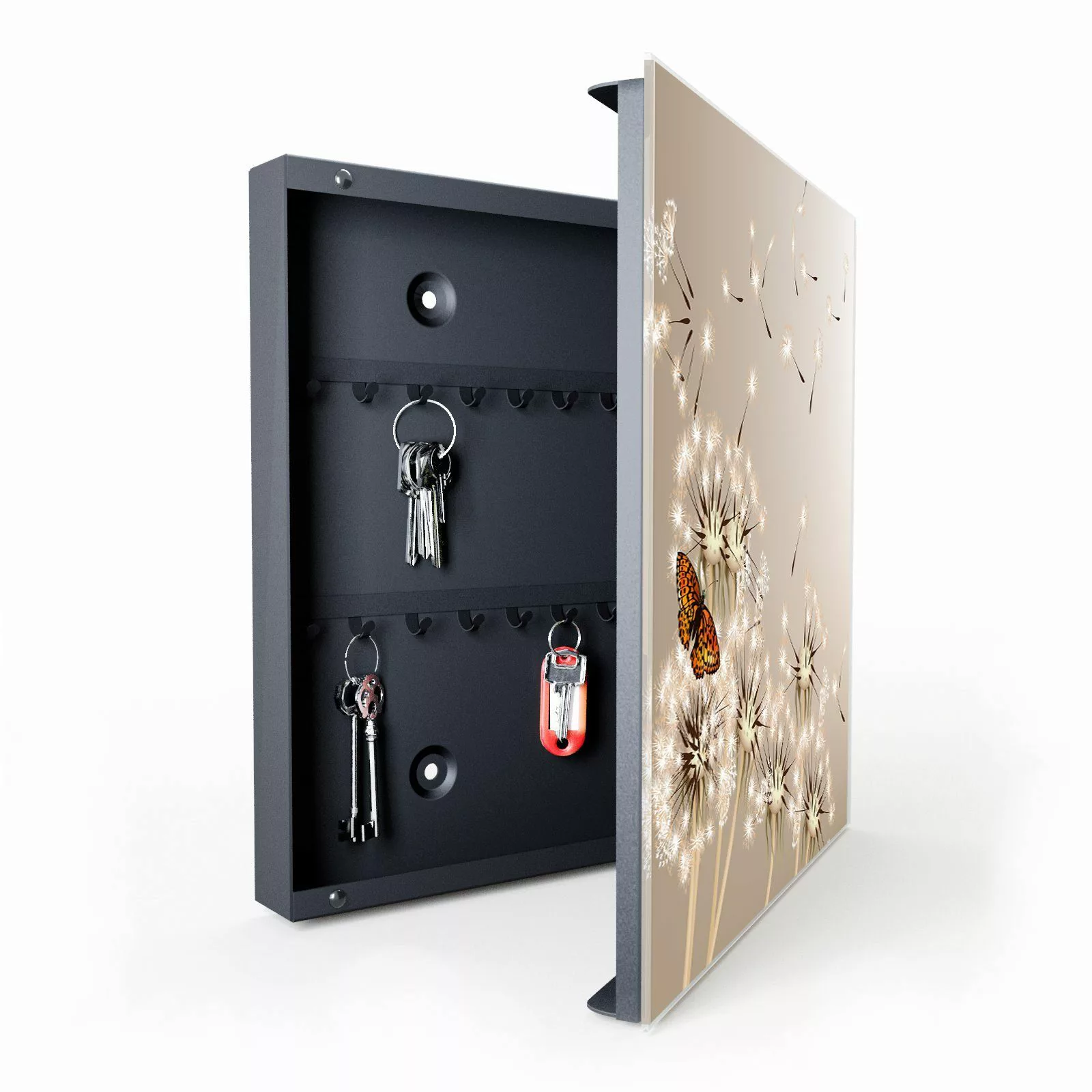 Primedeco Schlüsselkasten Magnetpinnwand mit Glasfront Löwenzahn günstig online kaufen
