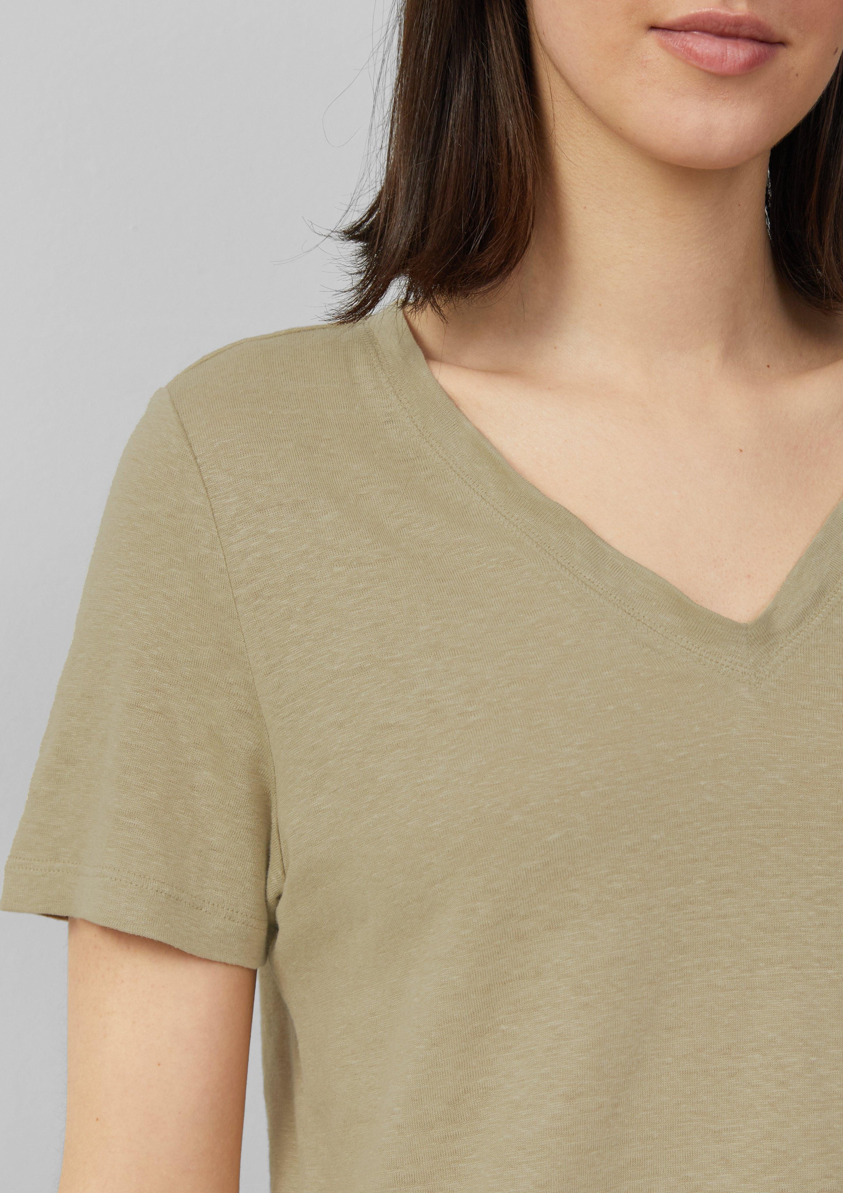 s.Oliver Kurzarmshirt Leichtes T-Shirt aus Leinen günstig online kaufen