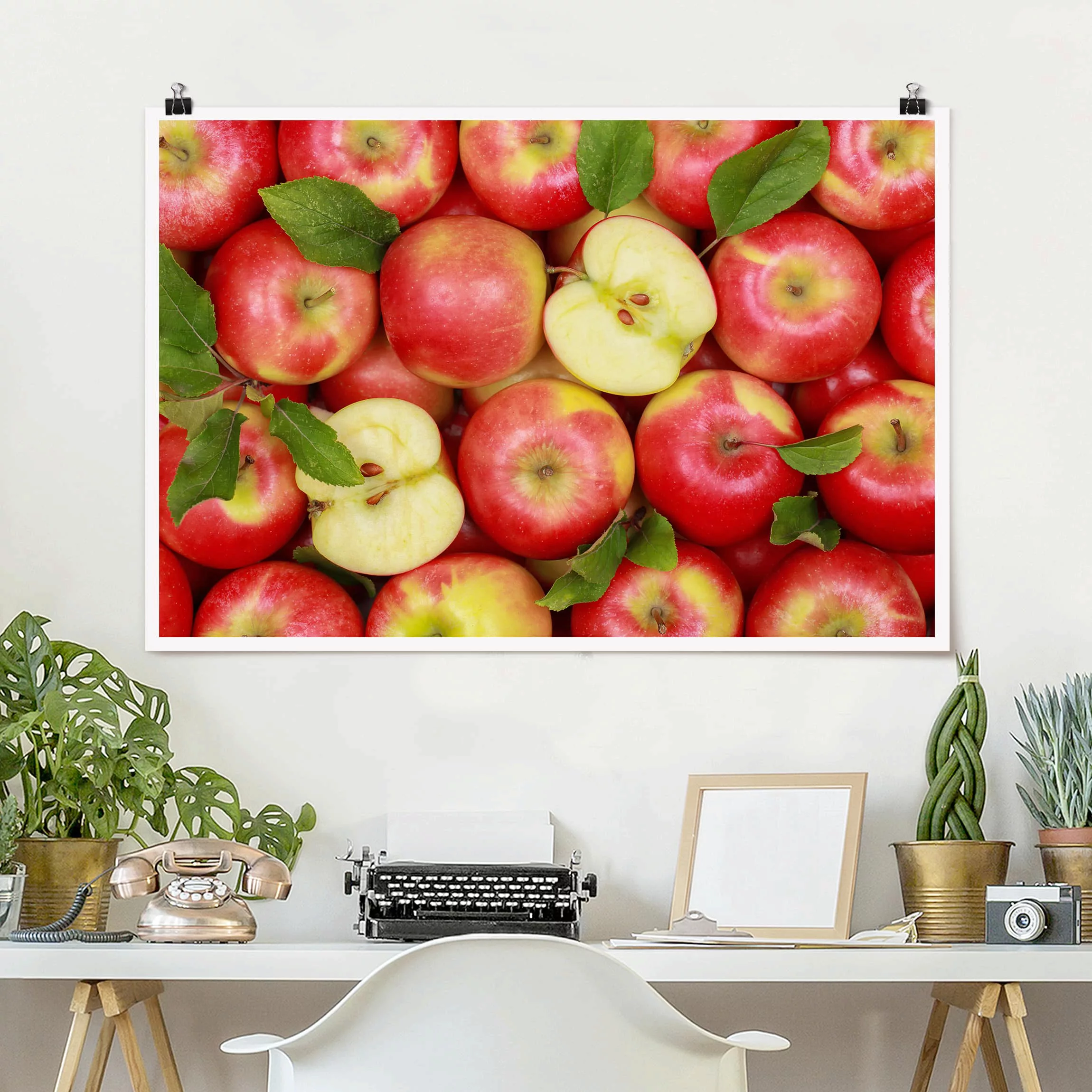Poster Küche - Querformat Saftige Äpfel günstig online kaufen