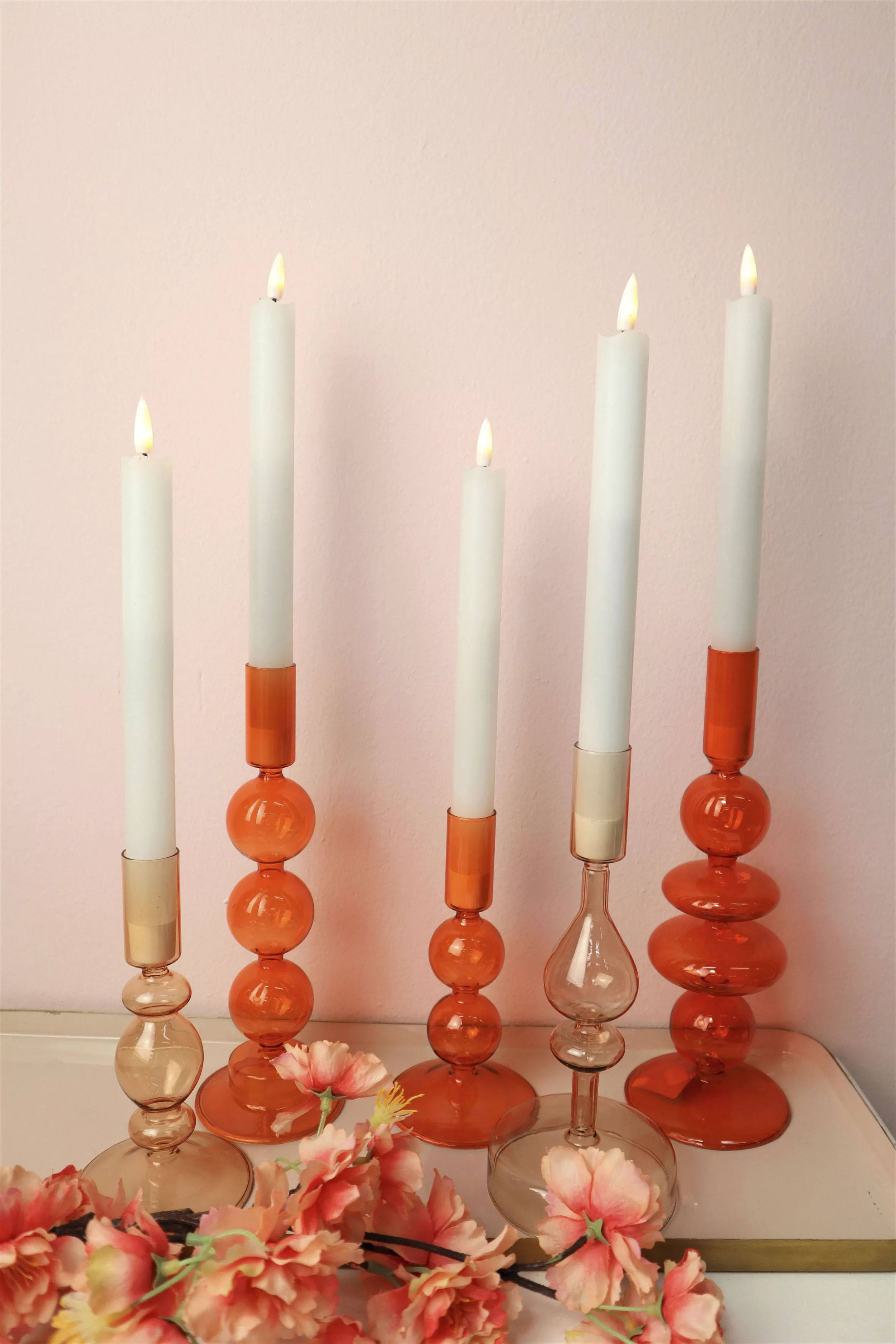 Leonique Kerzenleuchter "Loirina", (Set, 2 St.), Stabkerzenhalter aus Glas, günstig online kaufen