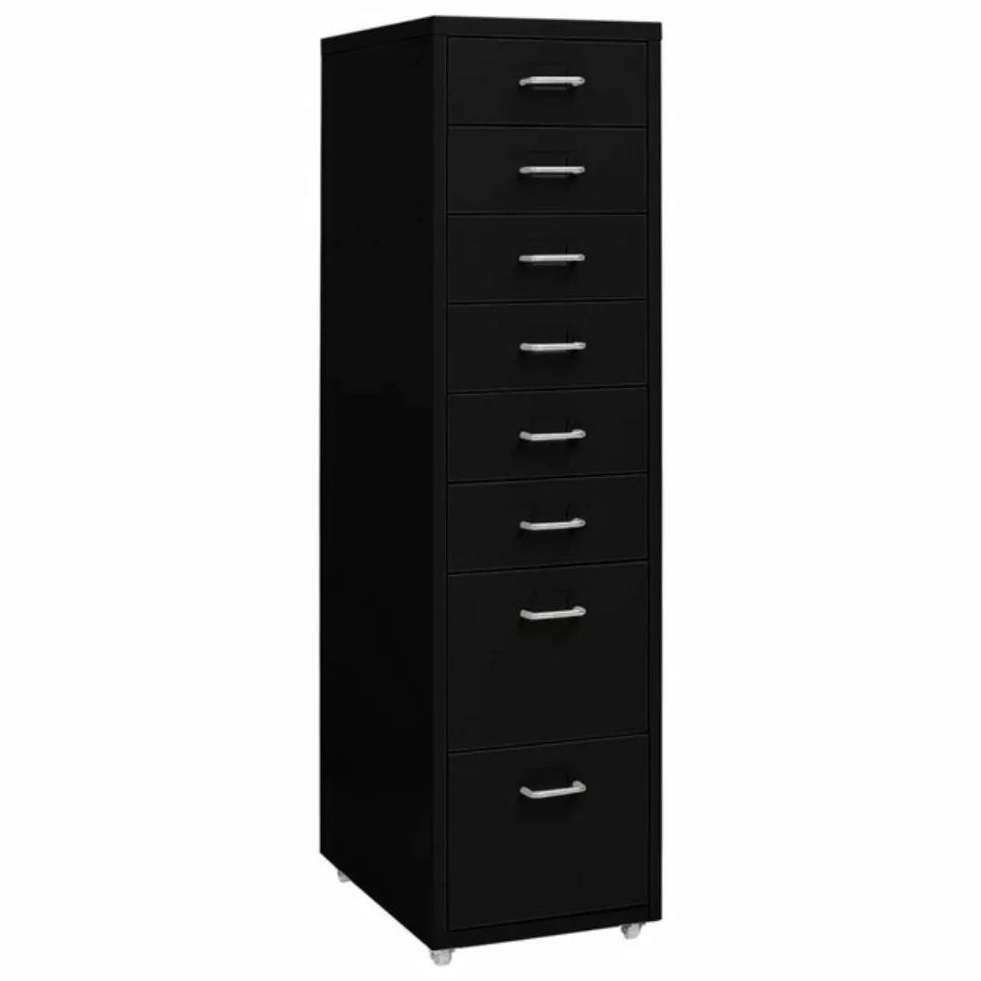 vidaXL Aktenschrank Aktenschrank mit Rollen Schwarz 28x41x109 cm Metall günstig online kaufen