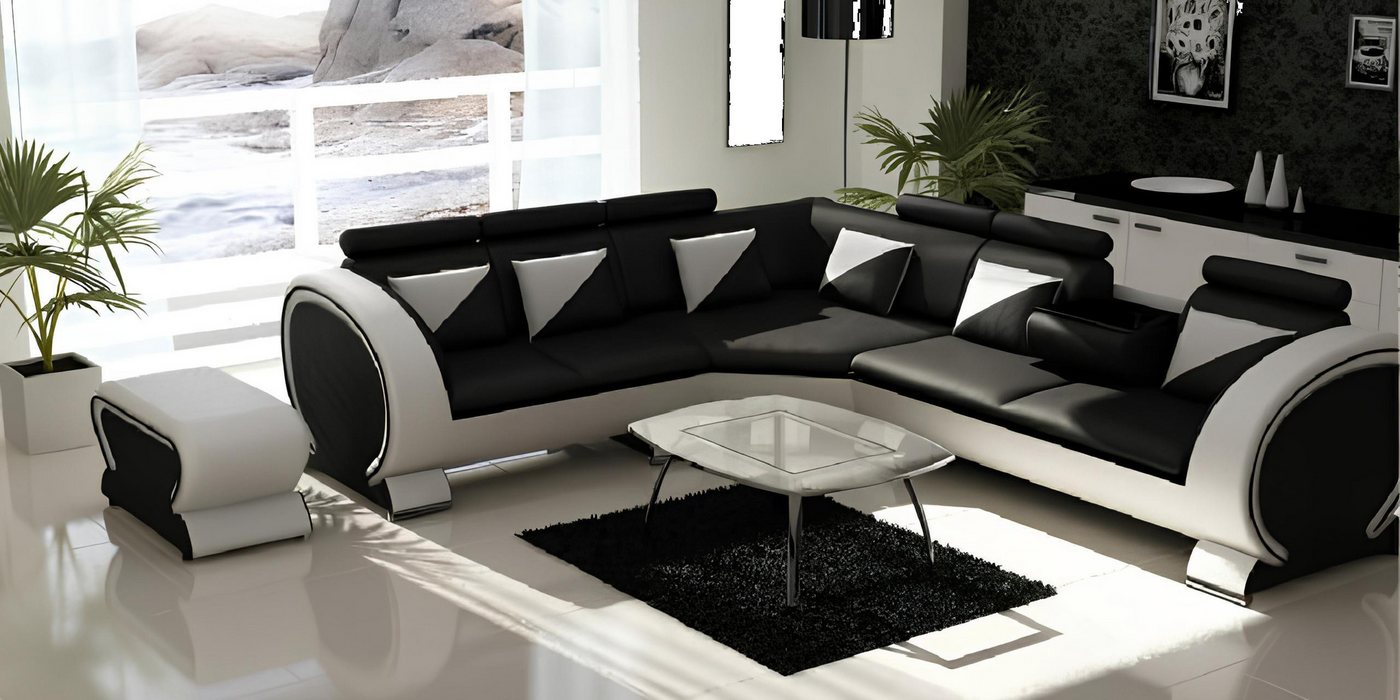 Xlmoebel Ecksofa Moderne Ecksofa Wohnlandschaft mit USB-Anschluss aus Leder günstig online kaufen