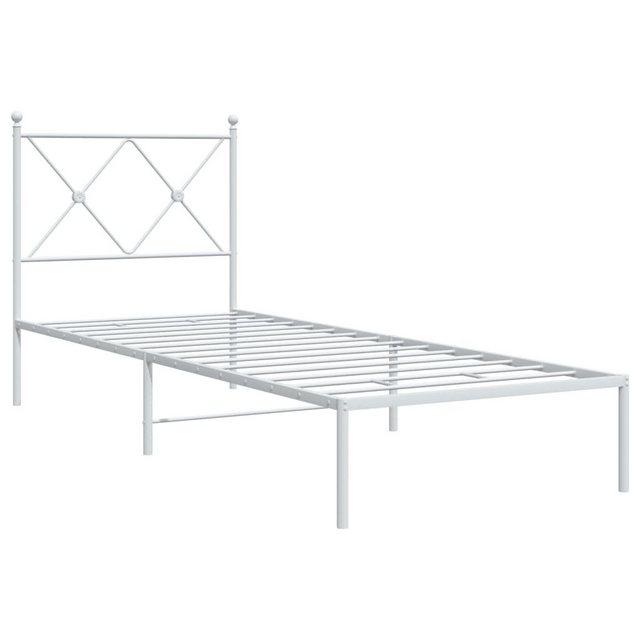 vidaXL Bett Bettgestell mit Kopfteil Metall Weiß 80x200 cm günstig online kaufen