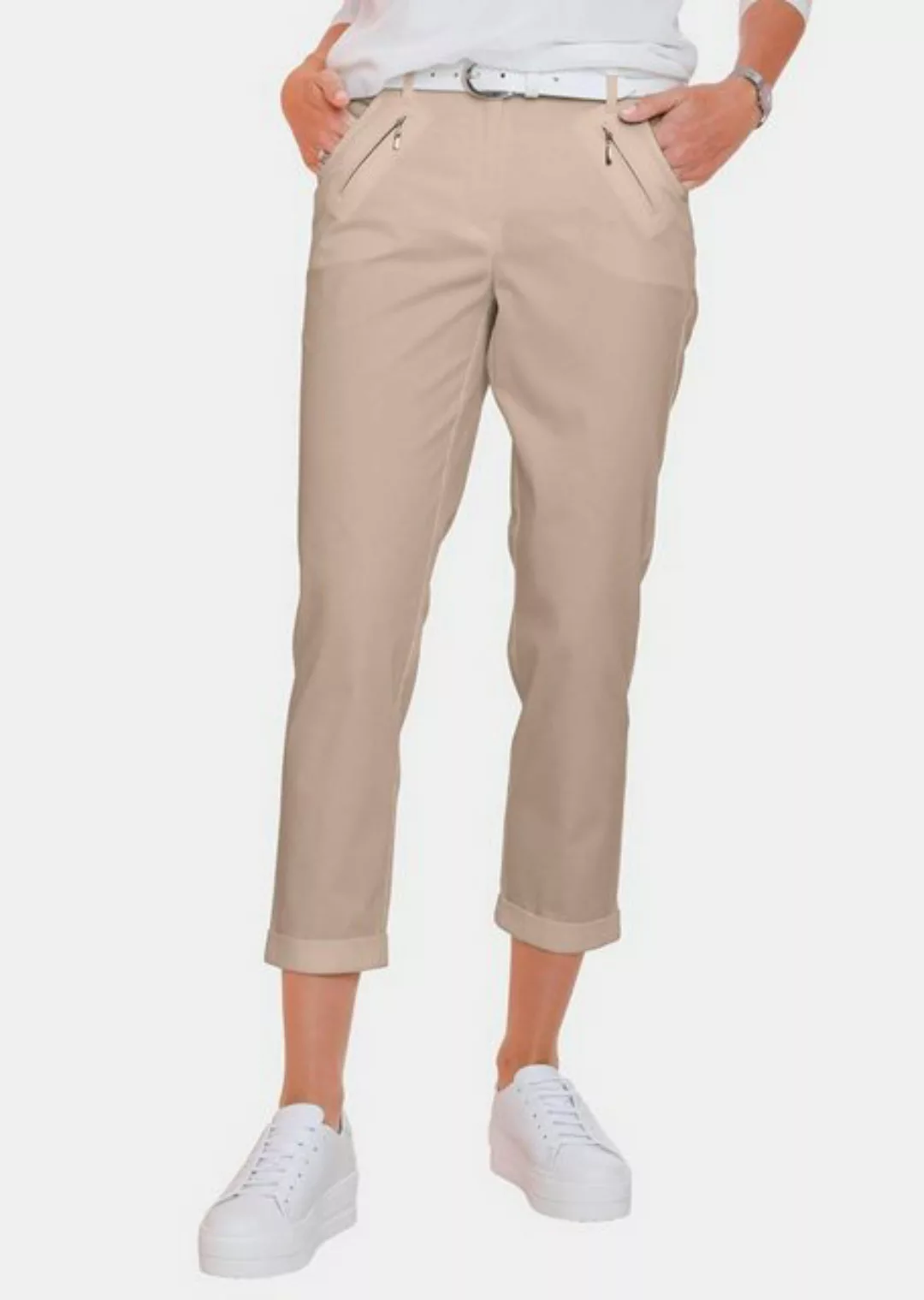 GOLDNER 7/8-Caprijeans Lässige Chinohose mit weichem Peach-Finish günstig online kaufen