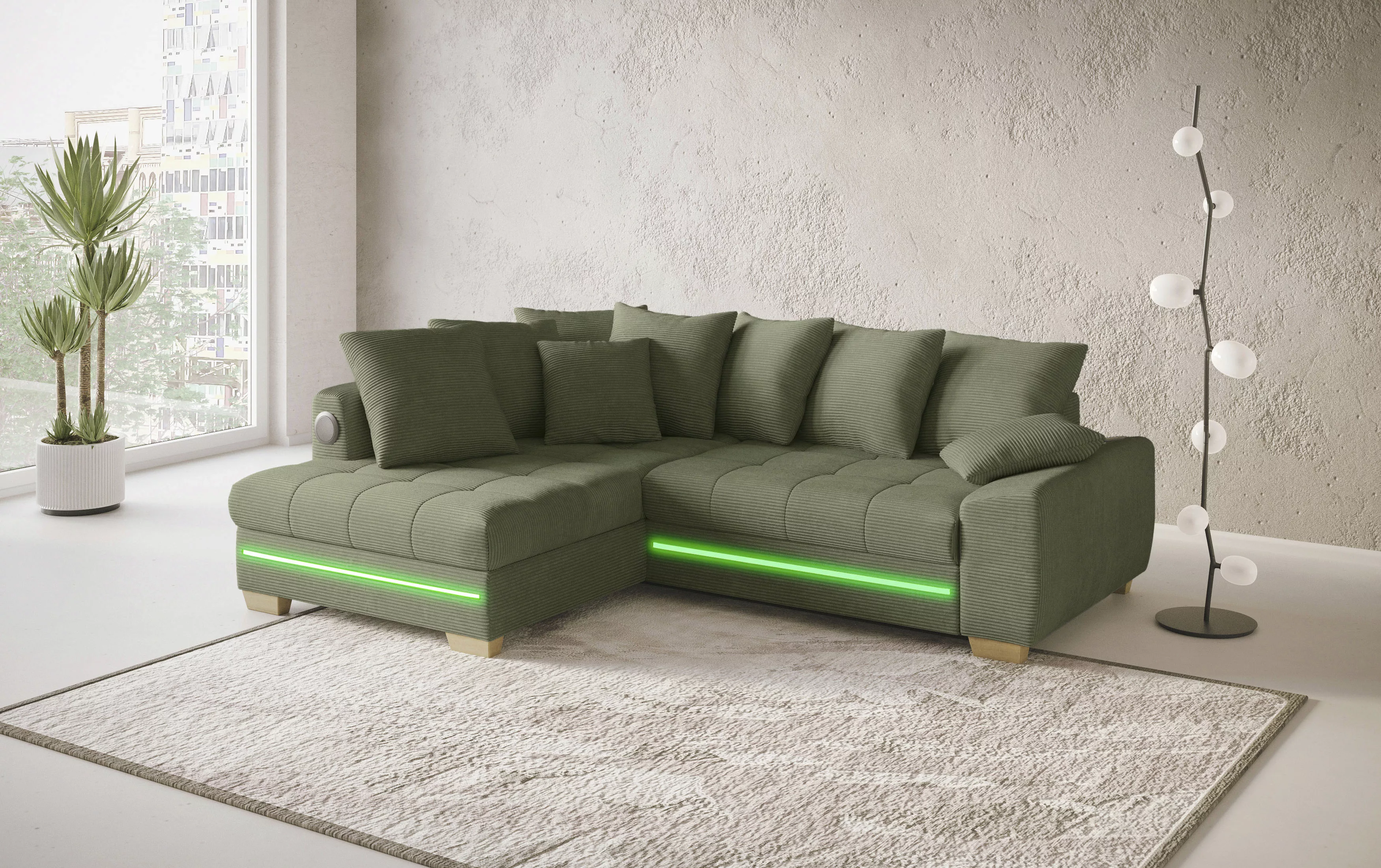 Mr. Couch Ecksofa "Nikita II, L-Form", mit Kaltschaum, RGB-LED, Soundsystem günstig online kaufen