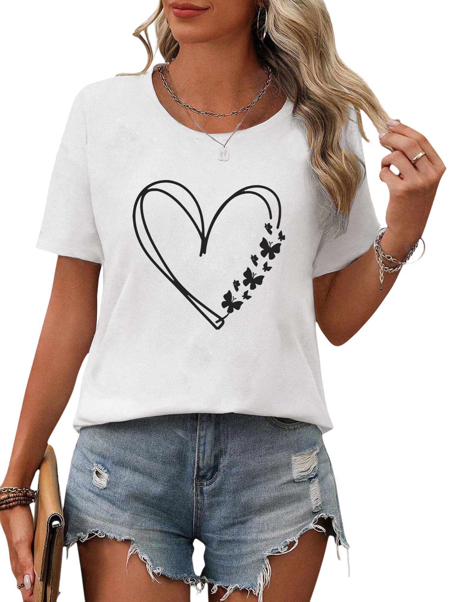 PYL Kurzarmbluse Damen Sommershirt Kurzarm mit günstig online kaufen