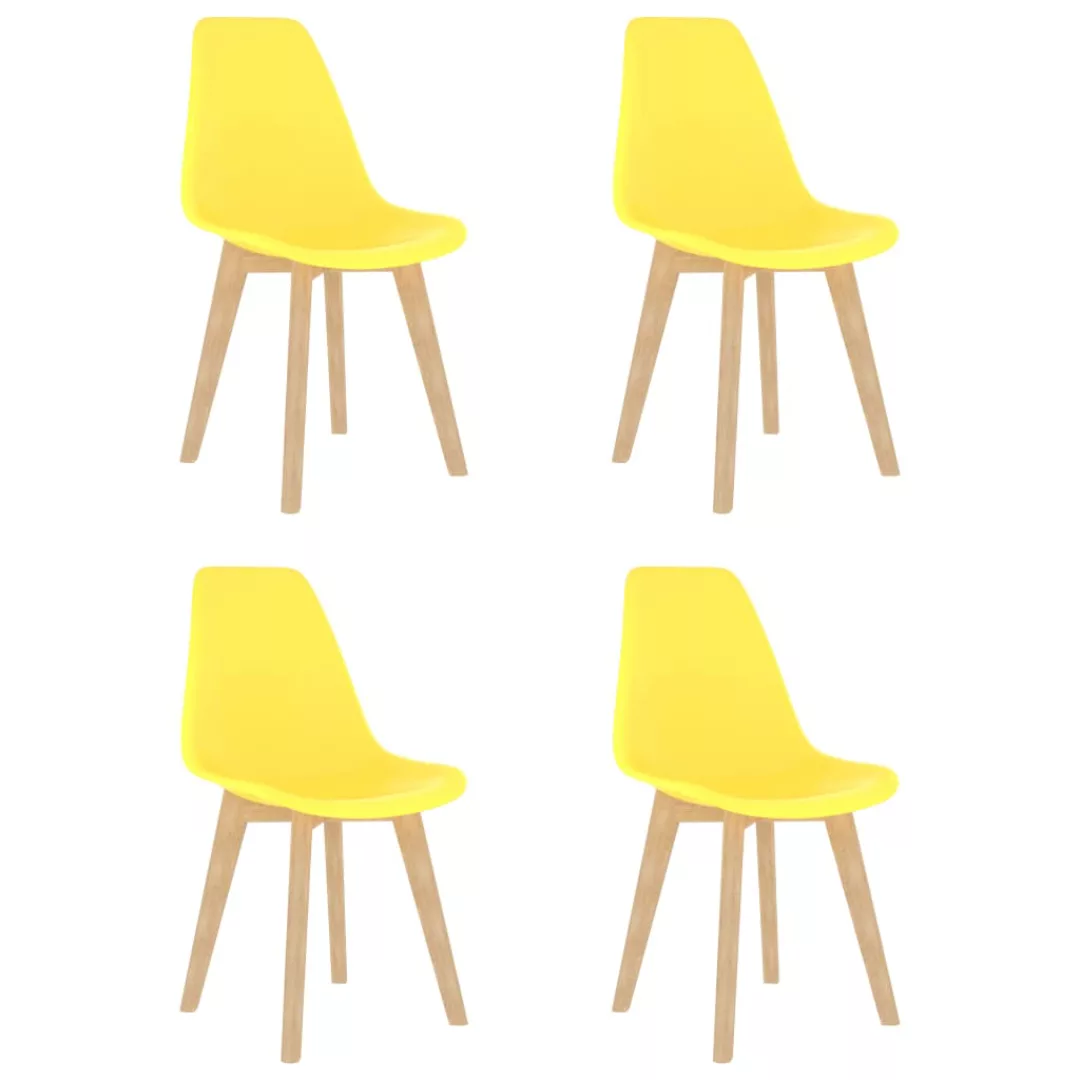 Esszimmerstühle 4 Stk. Gelb Kunststoff günstig online kaufen