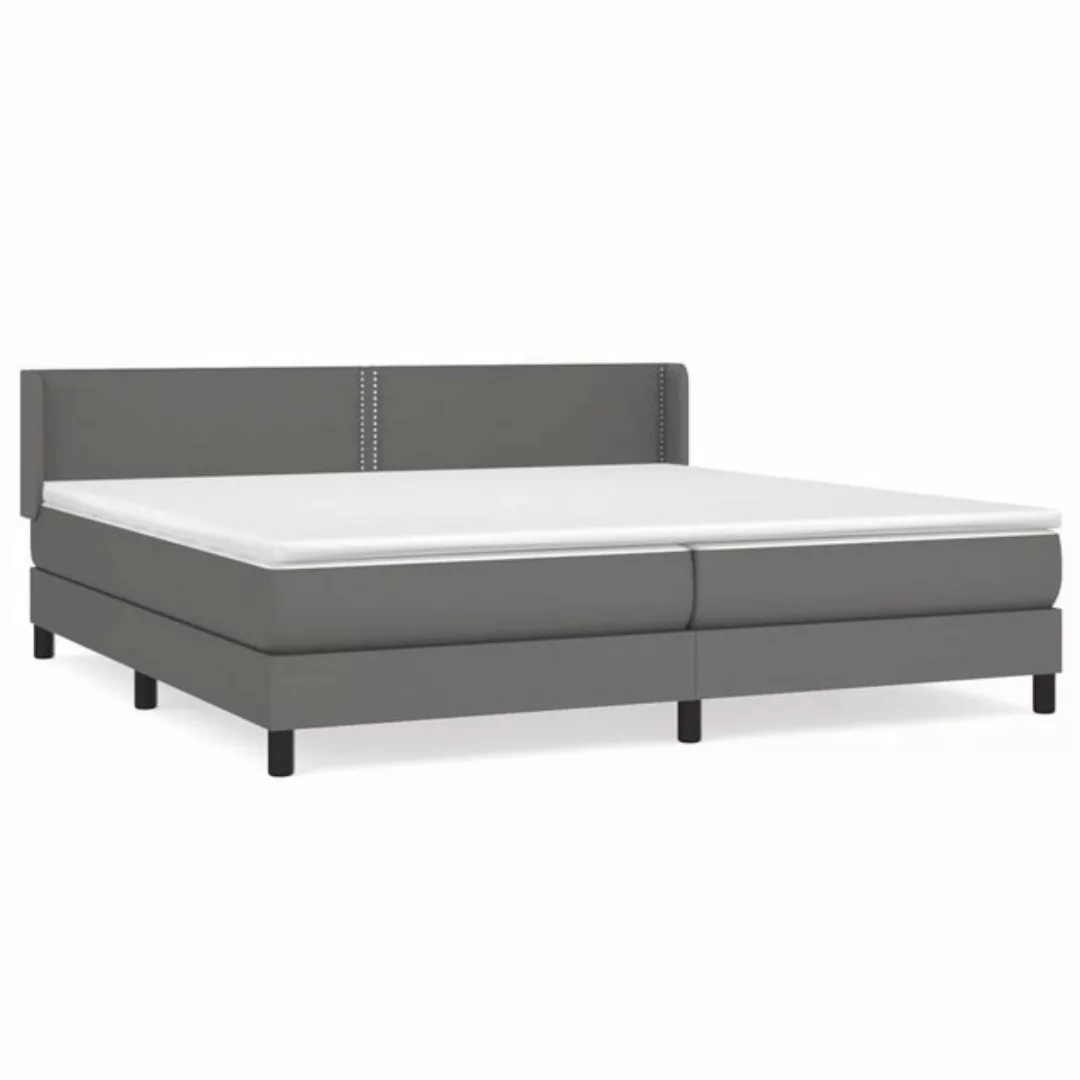 Vidaxl Boxspringbett Mit Matratze Grau 200x200 Cm Kunstleder günstig online kaufen