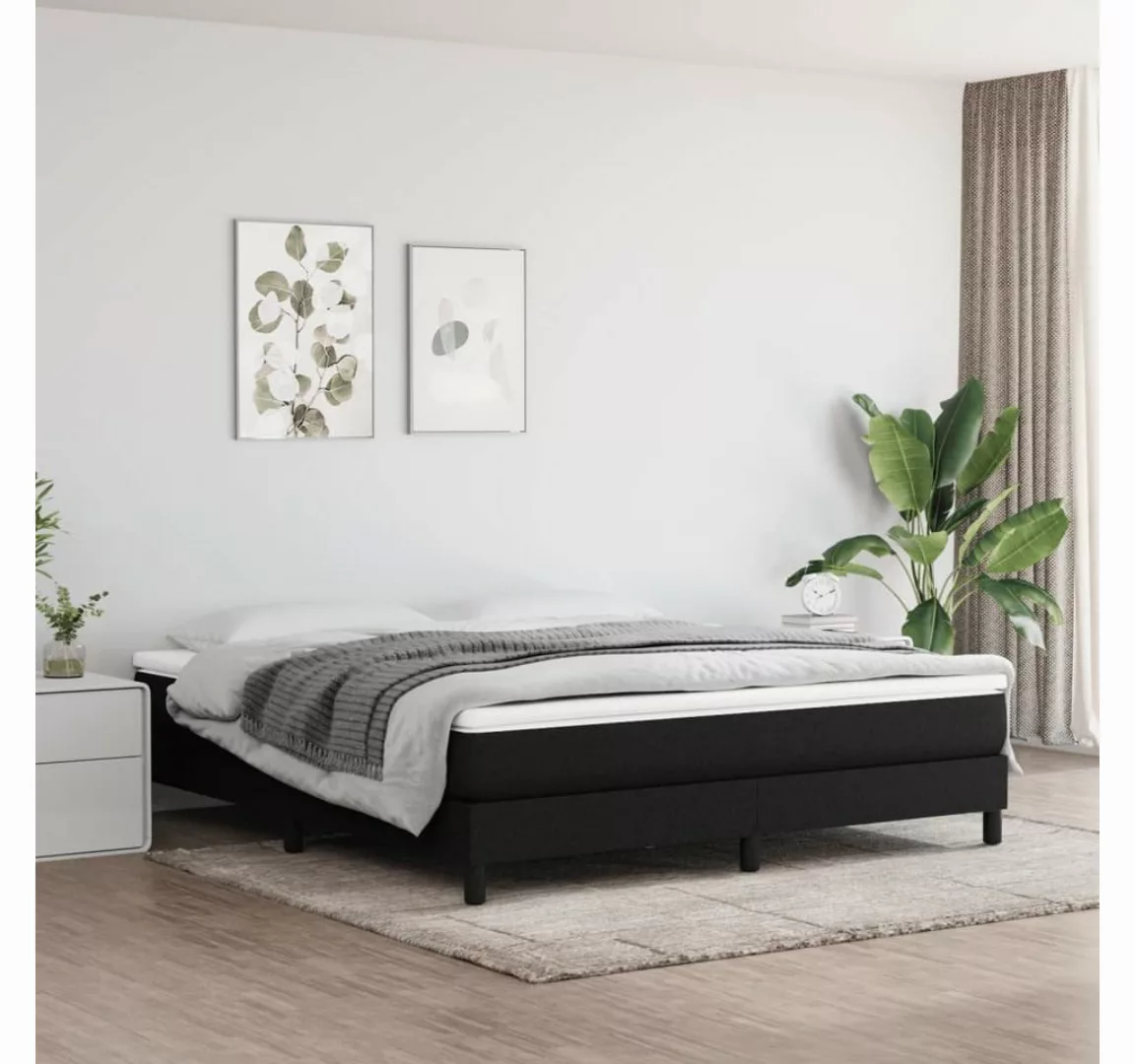 furnicato Bett Boxspringbett mit Matratze Schwarz 180x200 cm Stoff günstig online kaufen