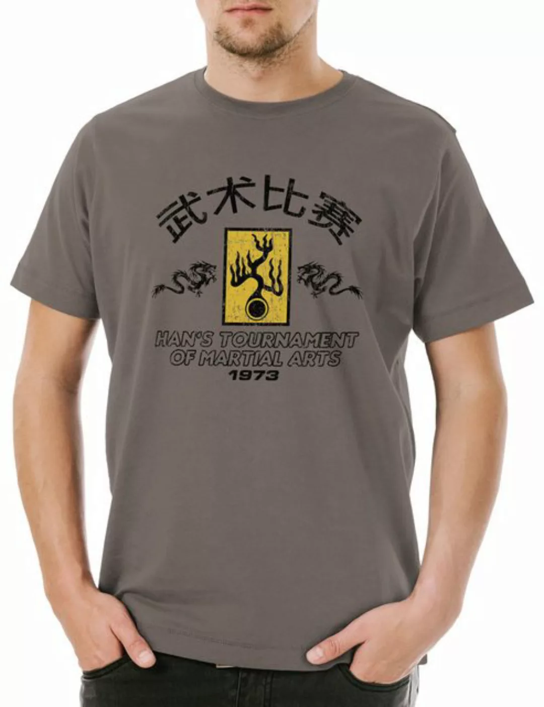 Urban Backwoods Print-Shirt Han's Tournament I Herren T-Shirt Enter Symbol günstig online kaufen