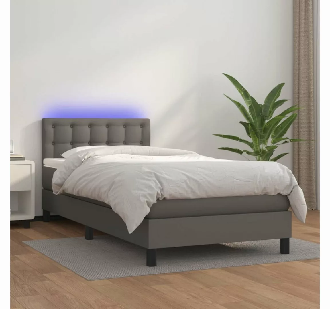 vidaXL Boxspringbett Bett Boxspringbett mit Matratze & LED Kunstleder (100 günstig online kaufen