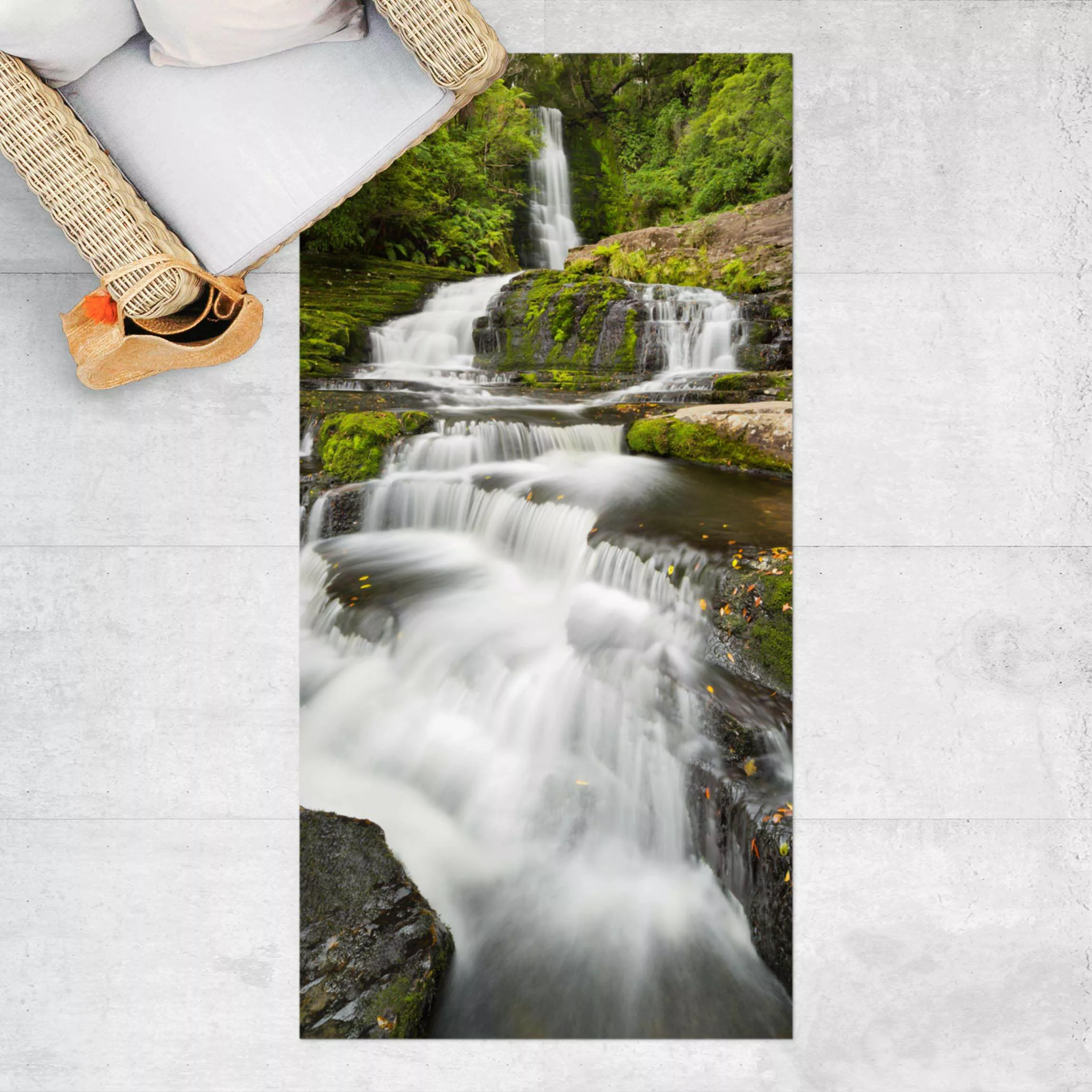 Vinyl-Teppich Upper McLean Falls in Neuseeland günstig online kaufen