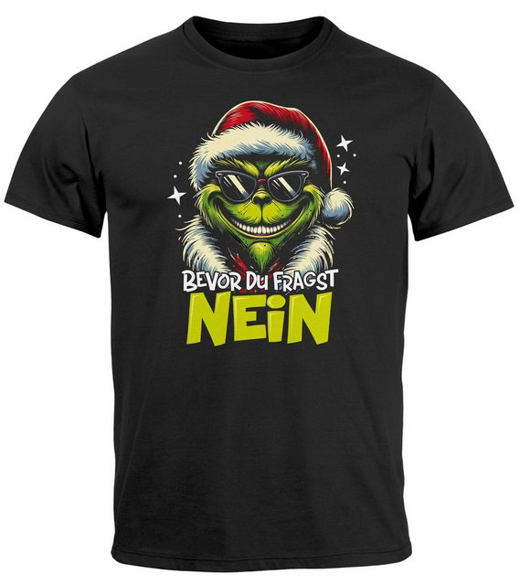 MoonWorks Print-Shirt Herren T-Shirt Weihnachten Anti Weihnachtsshirt Grinc günstig online kaufen