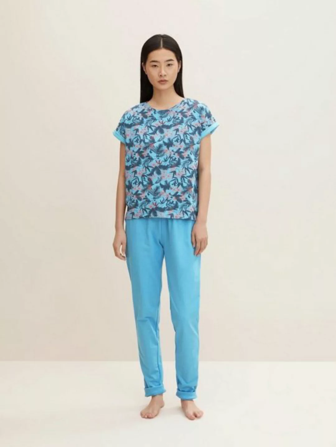 TOM TAILOR Pyjama Pyjama Set mit gemustertem Oberteil günstig online kaufen